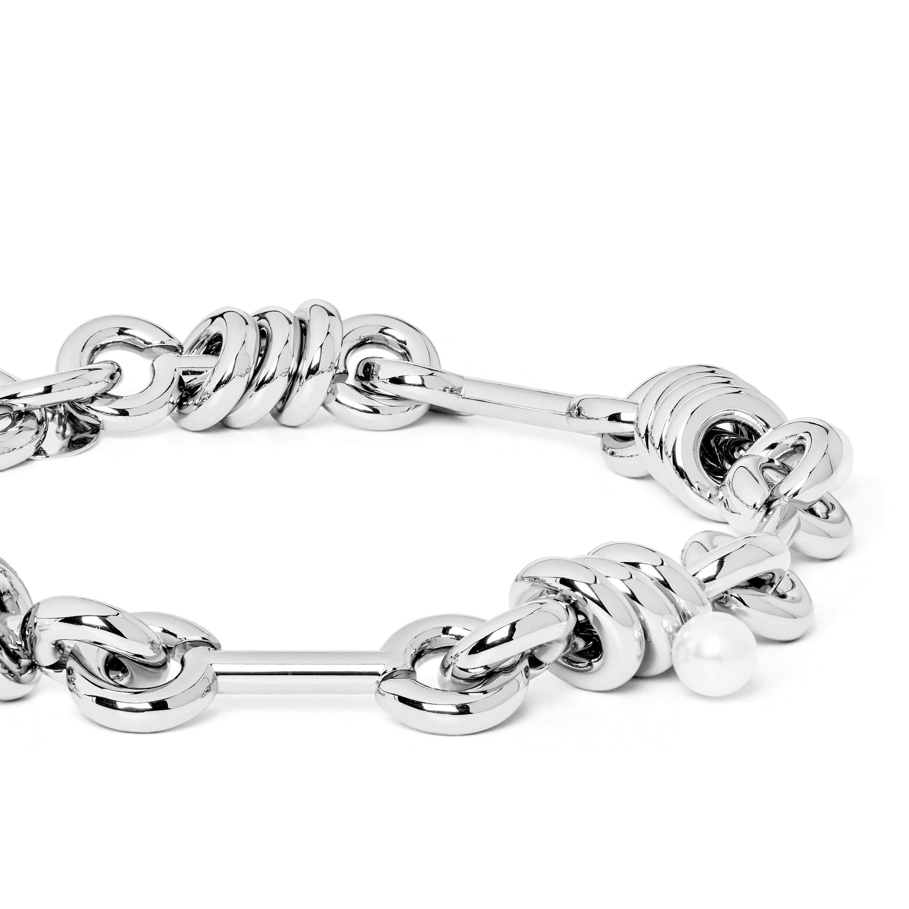 SILVER - Simone Rocha - STACKED LINK PEARL CHAIN - 2