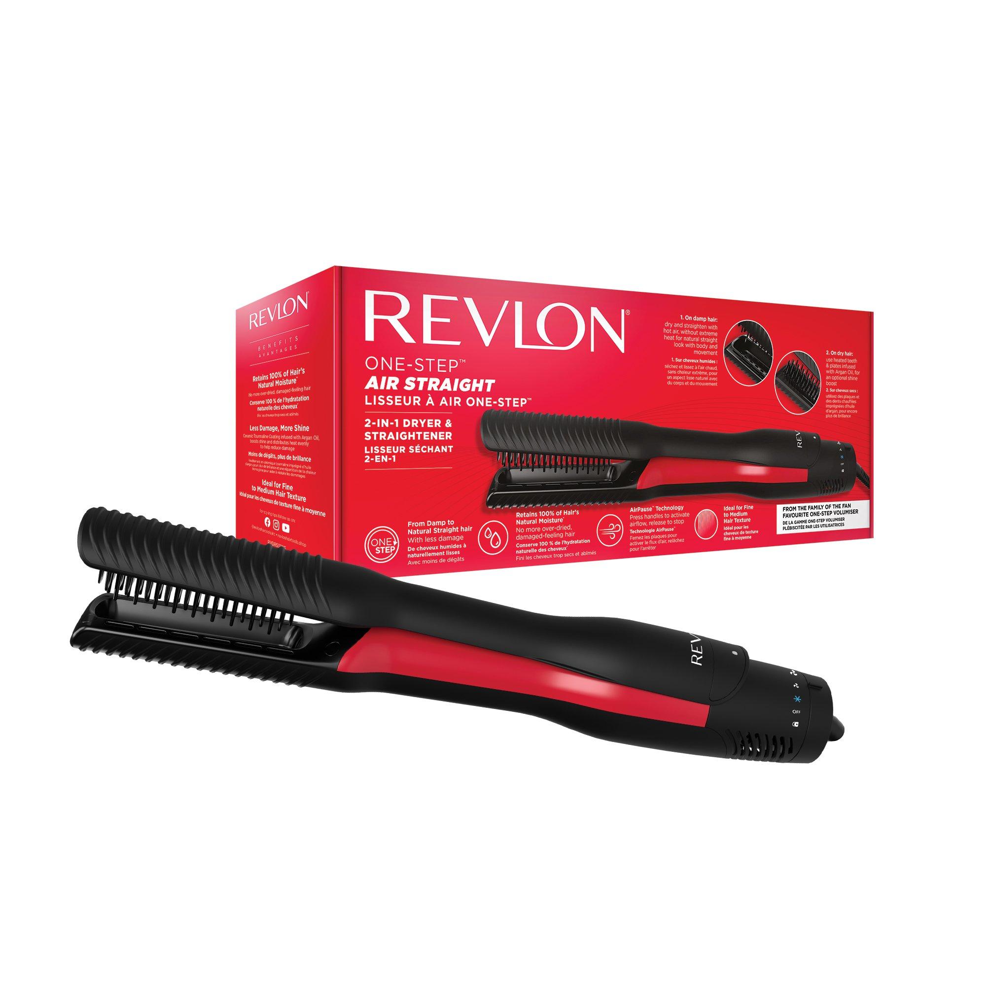 Black - REVLON - Revlon One Step 2-in-1 Hair Dryer & Straightener