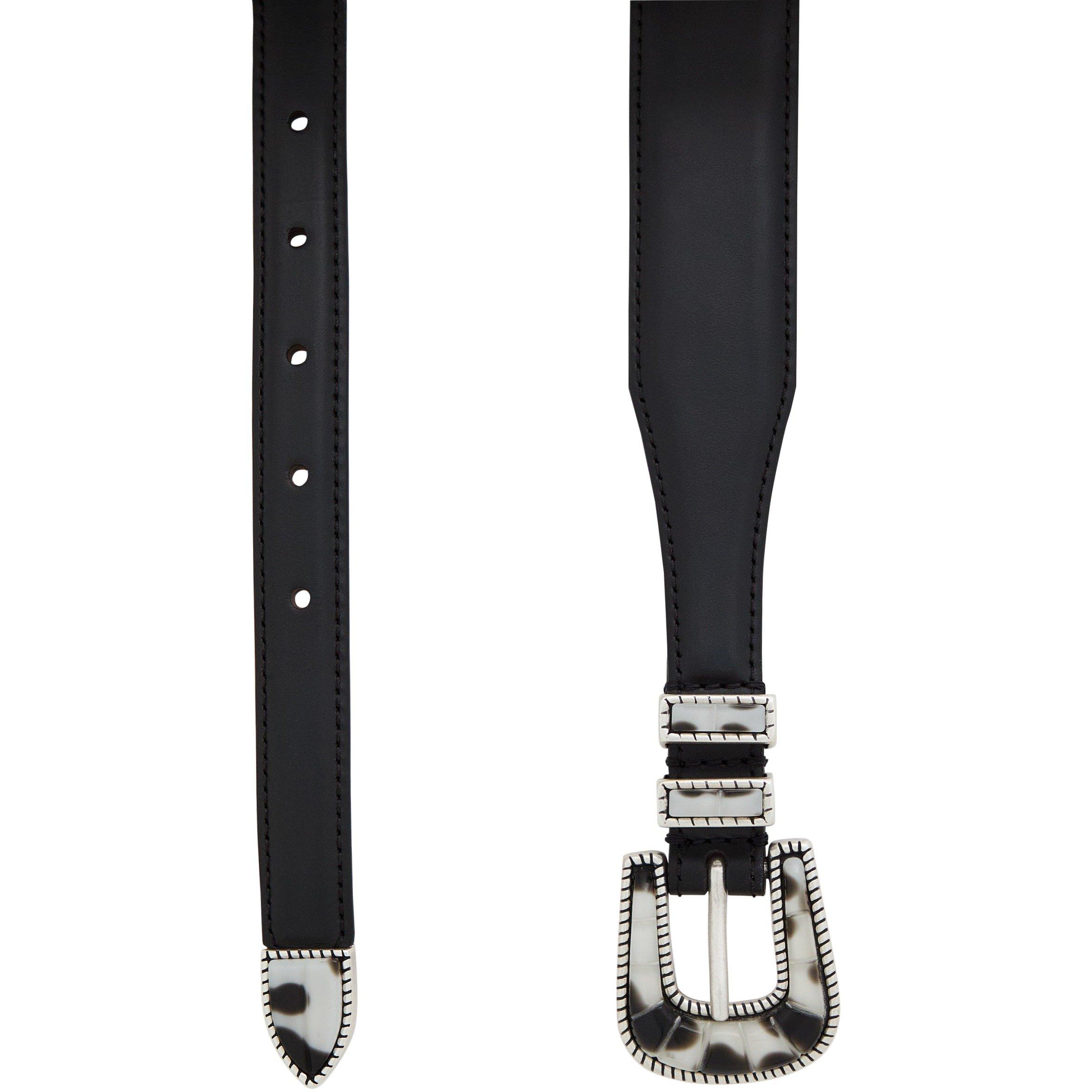 BLACK - Silver Ostrich - SHADES COLLECTION CALF LEATHER - 2