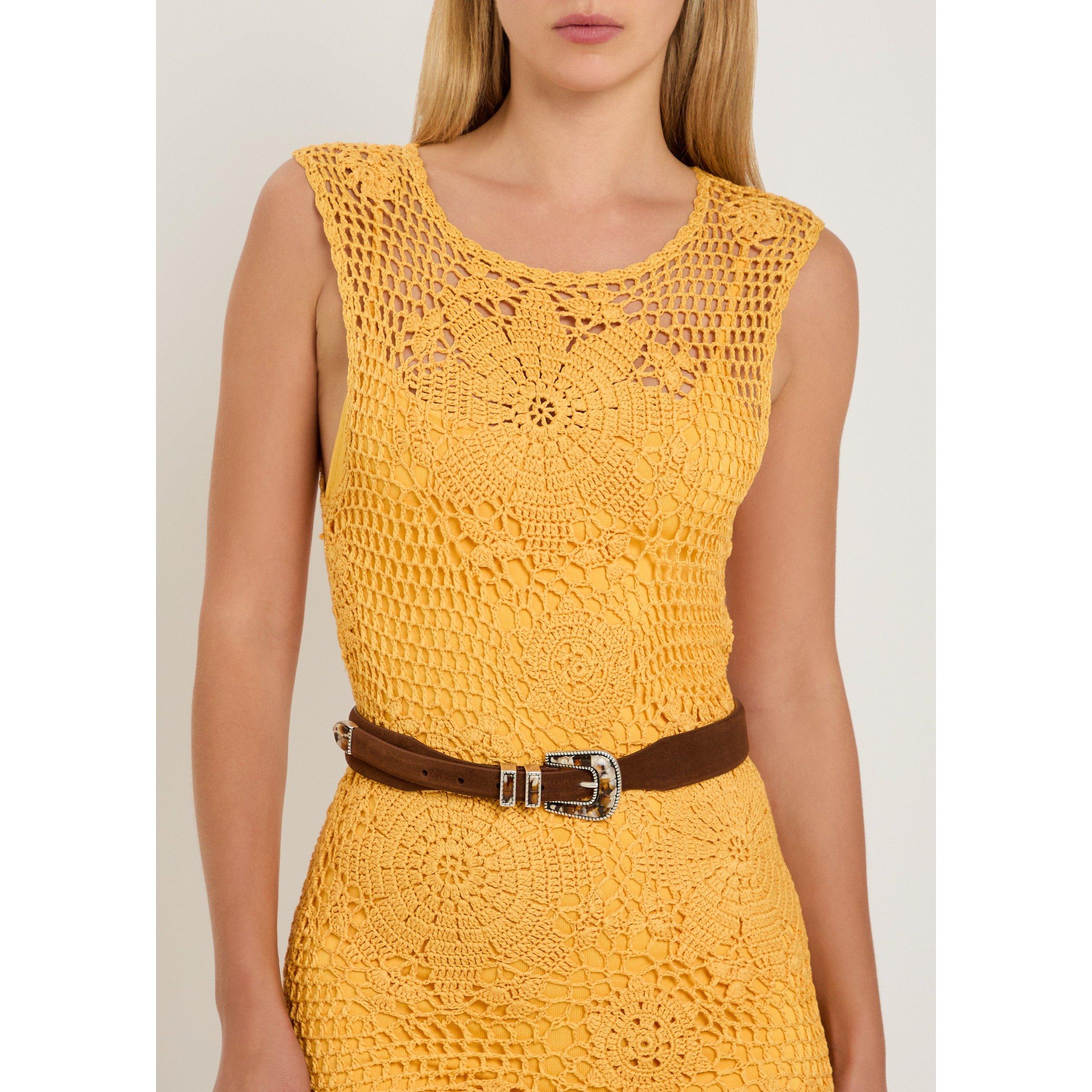 BROWN HAVANA - Silver Ostrich - CRAZY COLOUR CALF LEATHER BELT - 3
