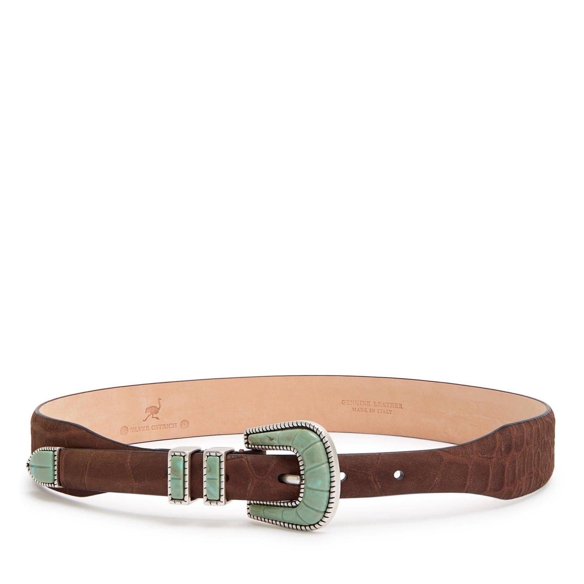 BROWN AND OTHER - Silver Ostrich - NUBUCK COLLECTION EXOTIC EFFEC