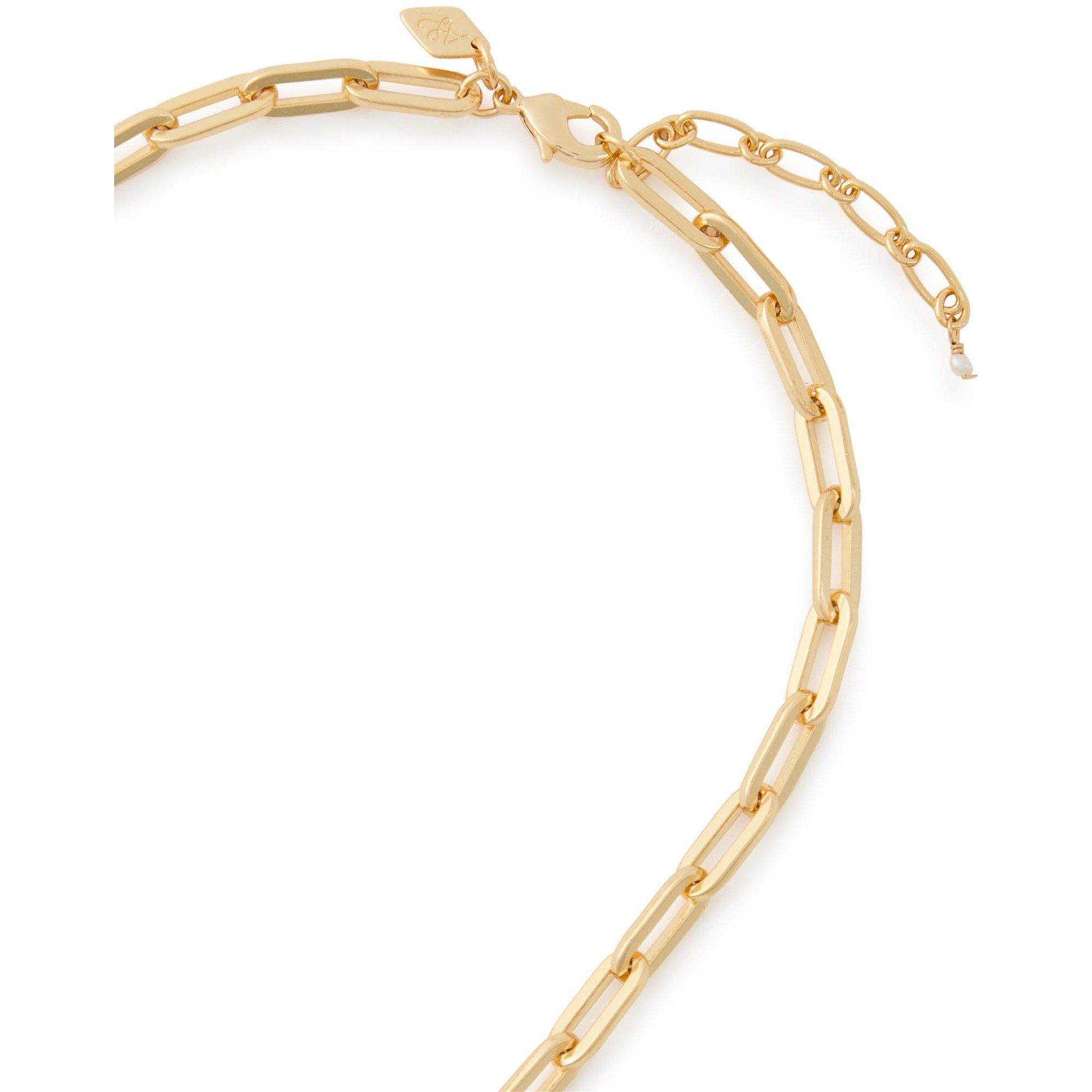 GOLD - Anni Lu - Women's Golden Hour Pearl Chain Necklace - 3