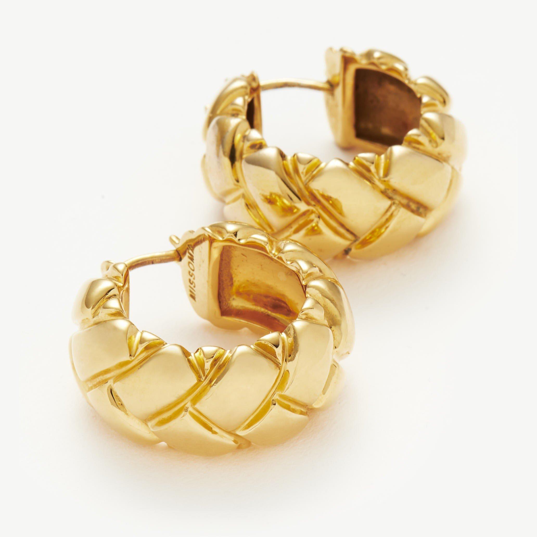 GOLD - Lucy Williams x Missoma - Women's Chunky Waffle Hoop Earrings - 2