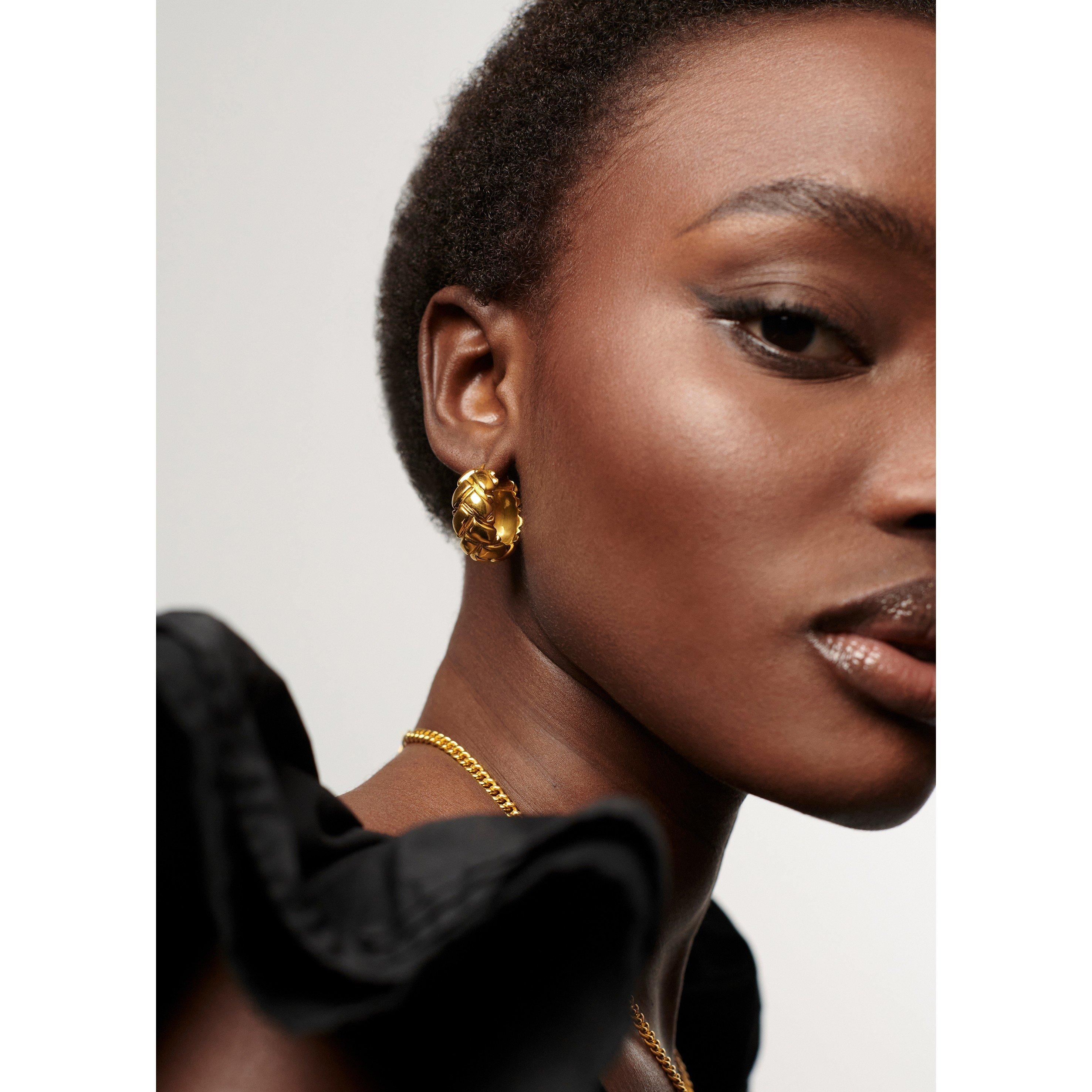 GOLD - Lucy Williams x Missoma - Women's Chunky Waffle Hoop Earrings - 3