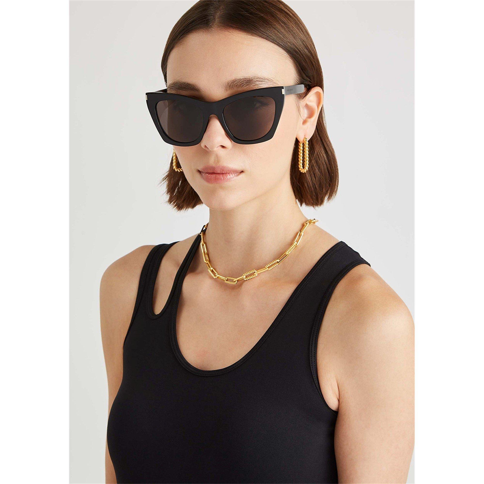 BLACK AND GREY - Saint Laurent - SLP KATE CATEYE ACETATE SG - 3