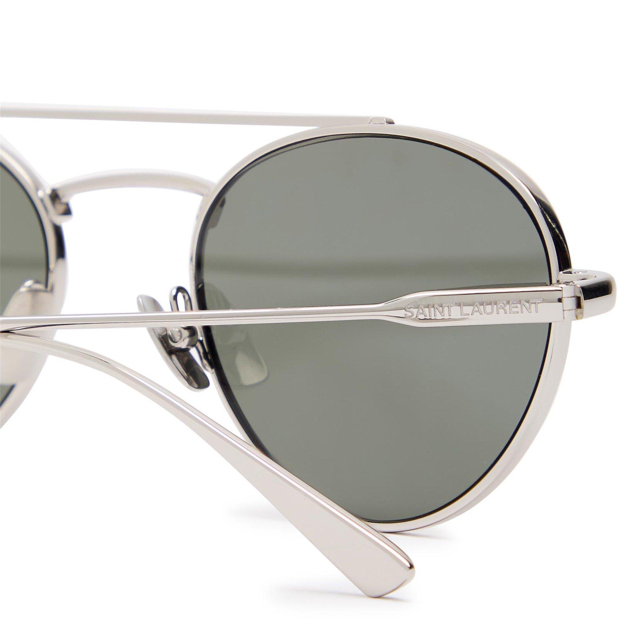 SILVER - Saint Laurent - Metal Aviator Sunglasses - 3