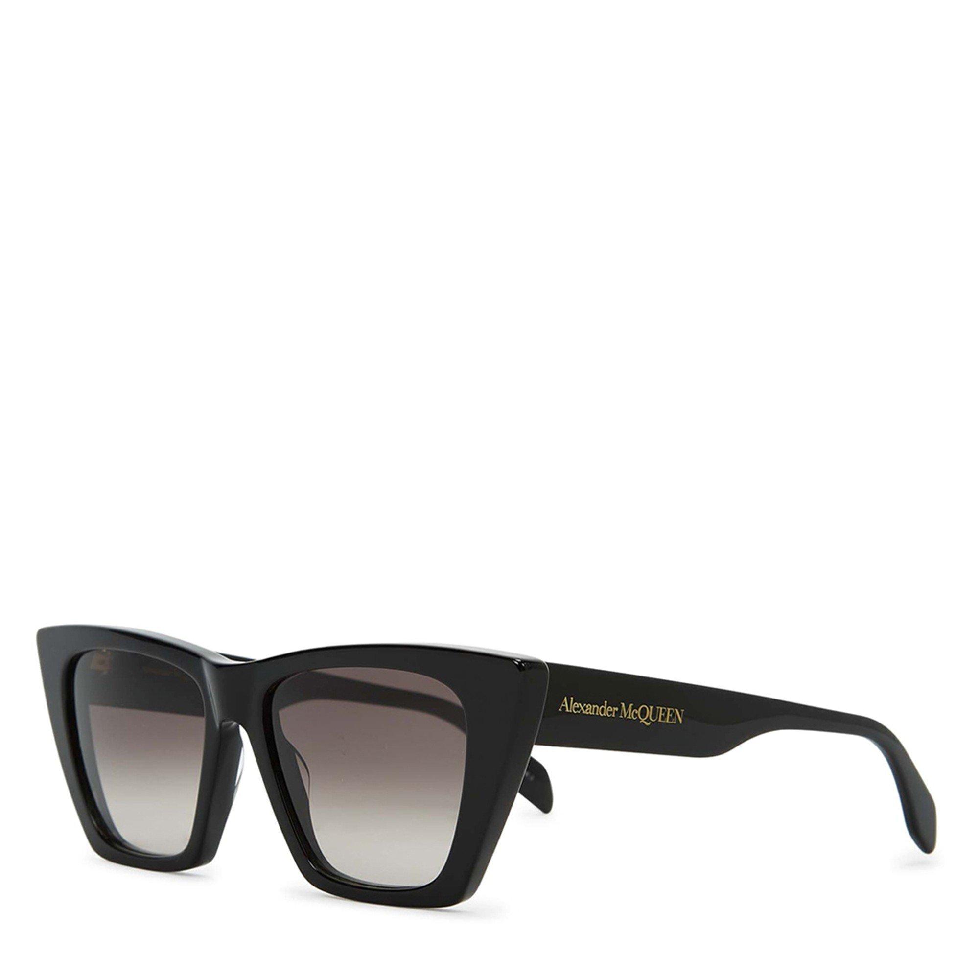 BLACK - Alexander McQueen - AMQ CAT EYE BLACK SUNGLASSES - 1