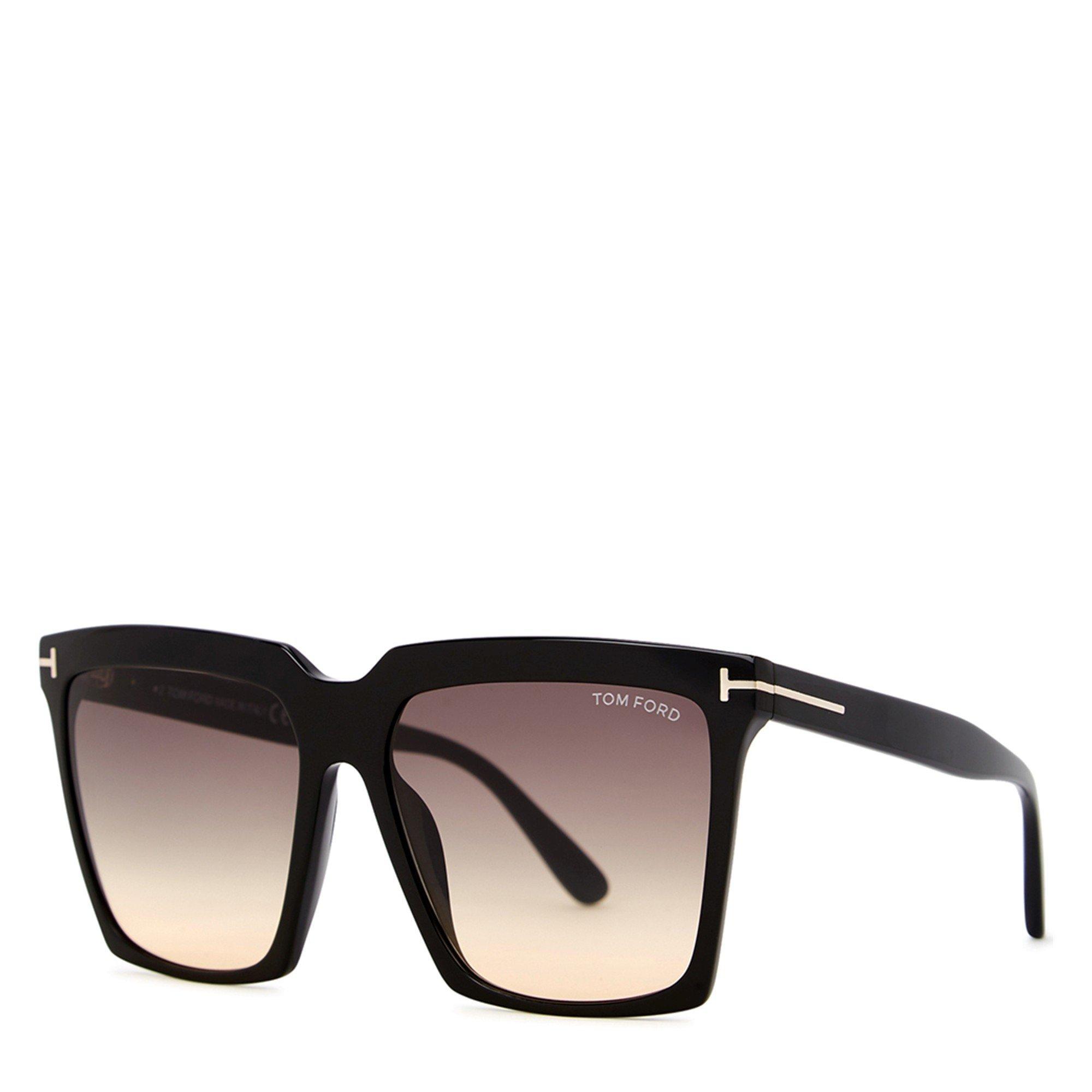 BLACK - Tom Ford - TF SQUARE BLACK SMOKE SUNGLASS - 1