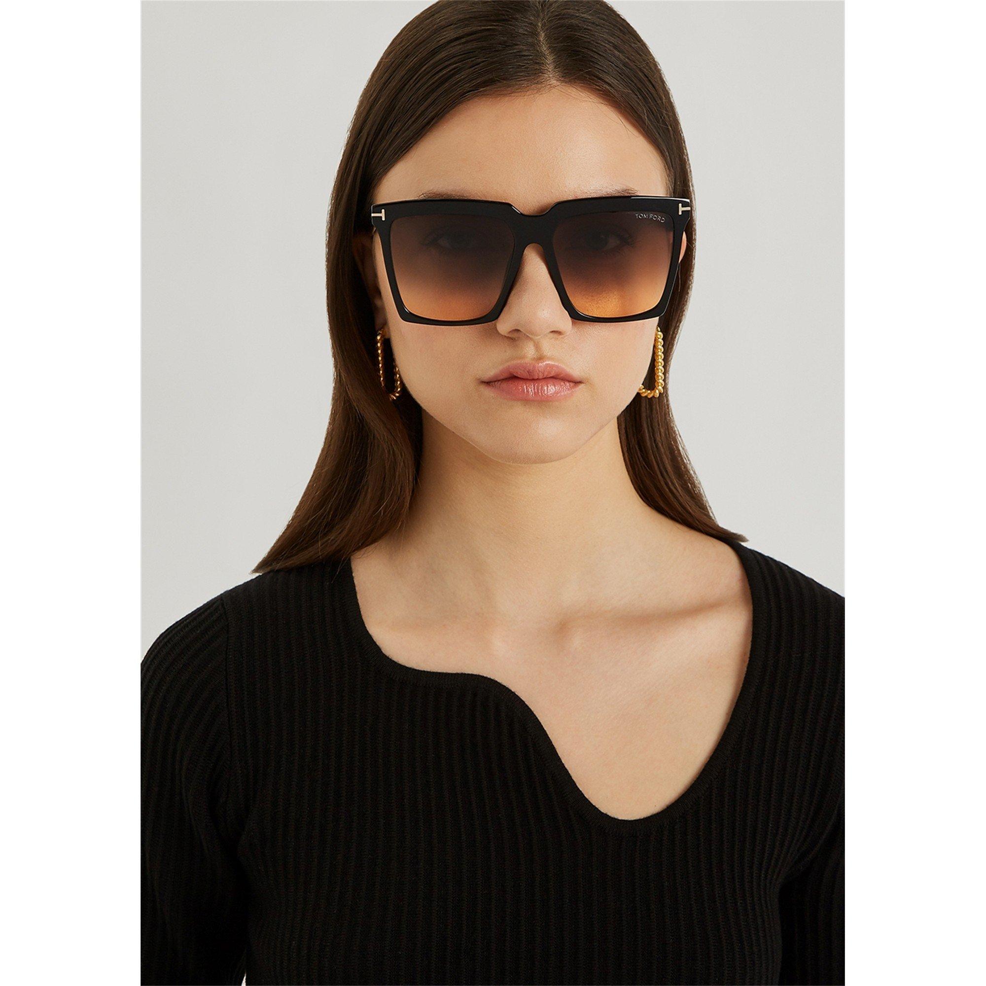BLACK - Tom Ford - TF SQUARE BLACK SMOKE SUNGLASS - 3