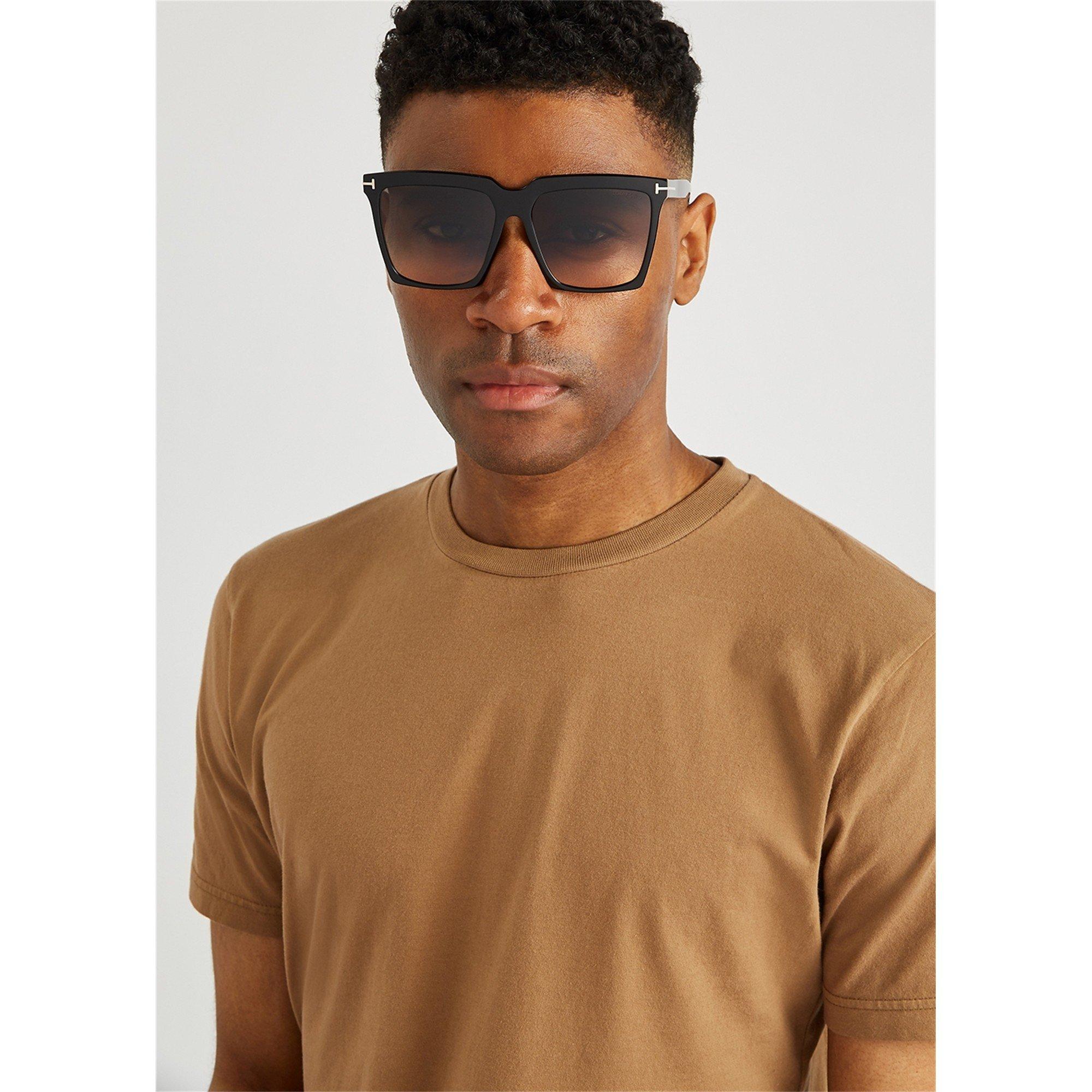 BLACK - Tom Ford - TF SQUARE BLACK SMOKE SUNGLASS - 5