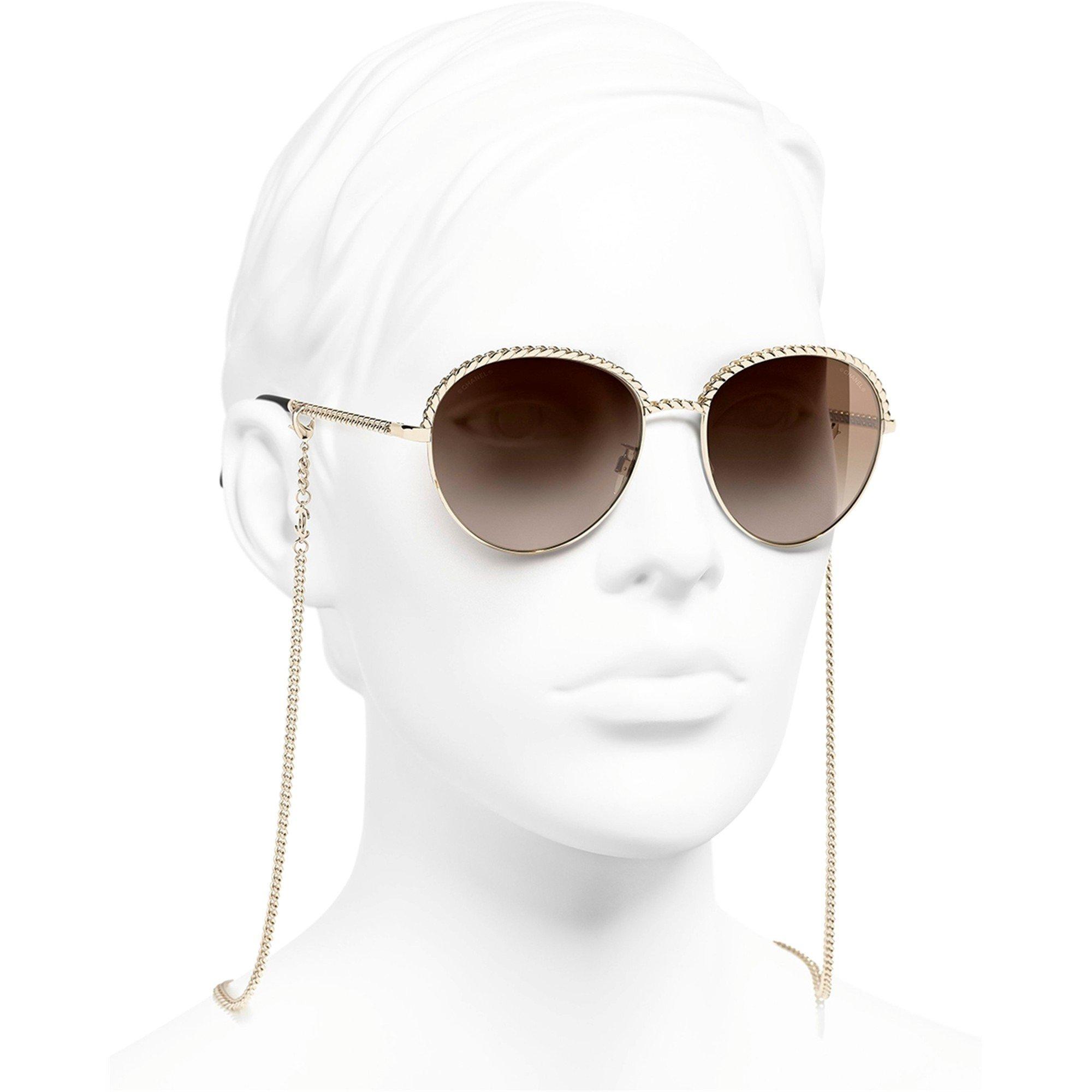 GOLD AND OTHER - CHANEL - CHANEL ROUND CHAIN SUNGLASSES - 5