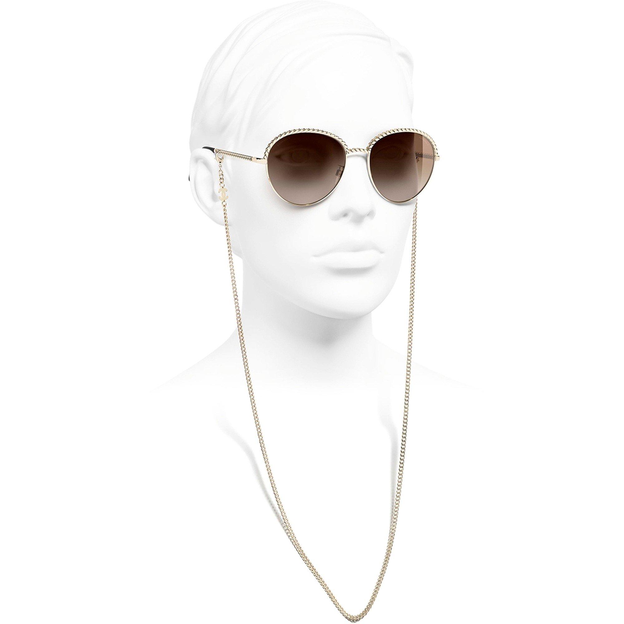 GOLD AND OTHER - CHANEL - CHANEL ROUND CHAIN SUNGLASSES - 7