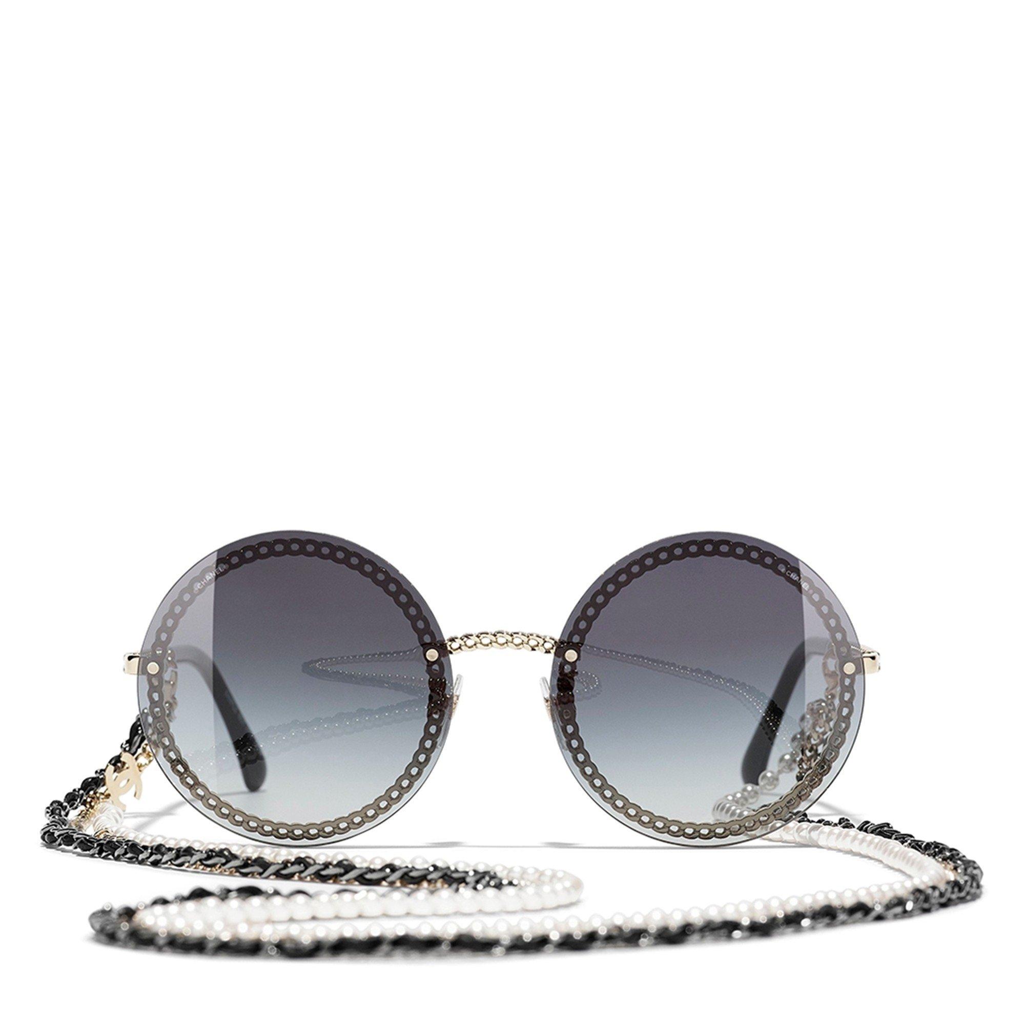 GOLD AND OTHER - CHANEL - CHANEL ROUND CHAIN SUNGLASSES - 2