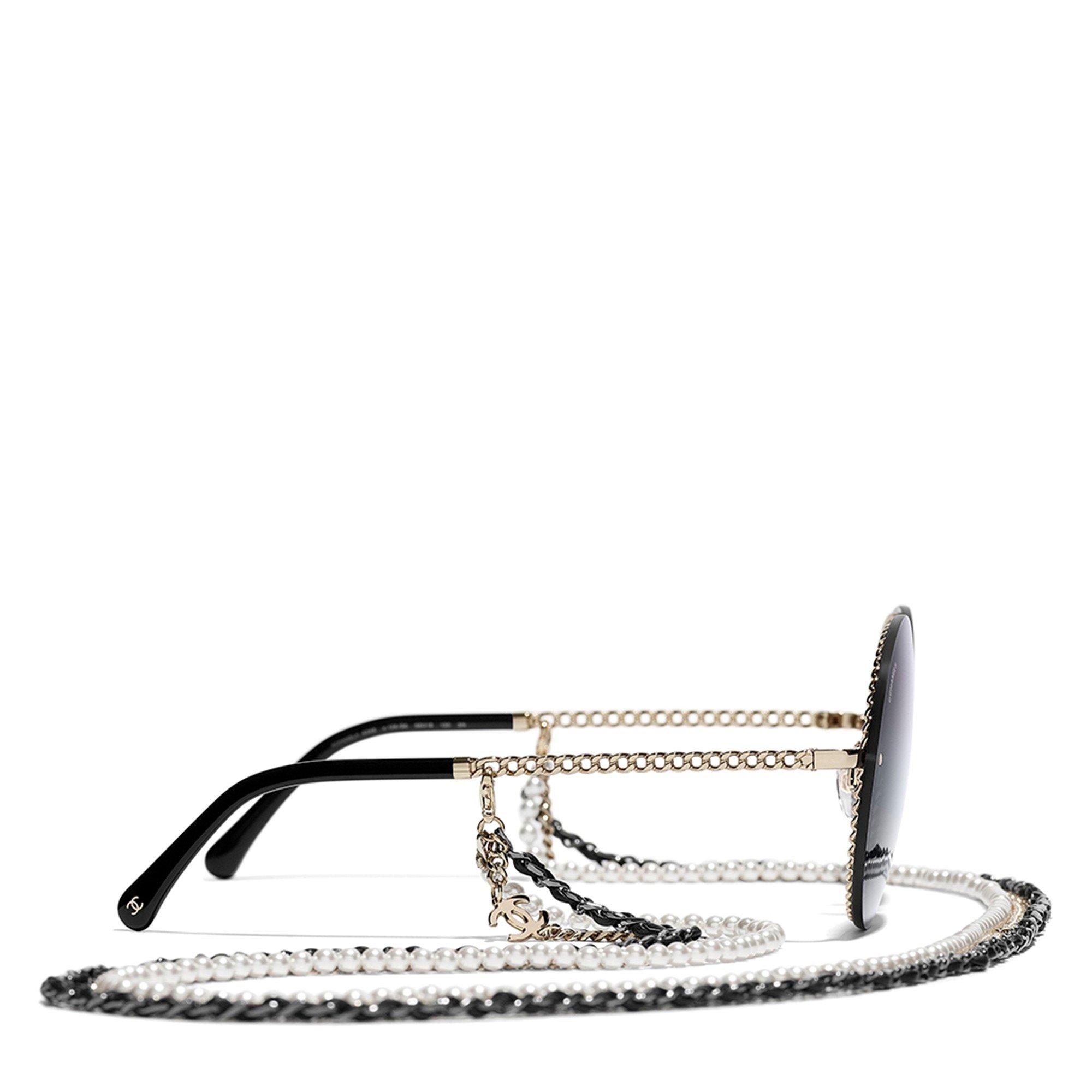 GOLD AND OTHER - CHANEL - CHANEL ROUND CHAIN SUNGLASSES - 3