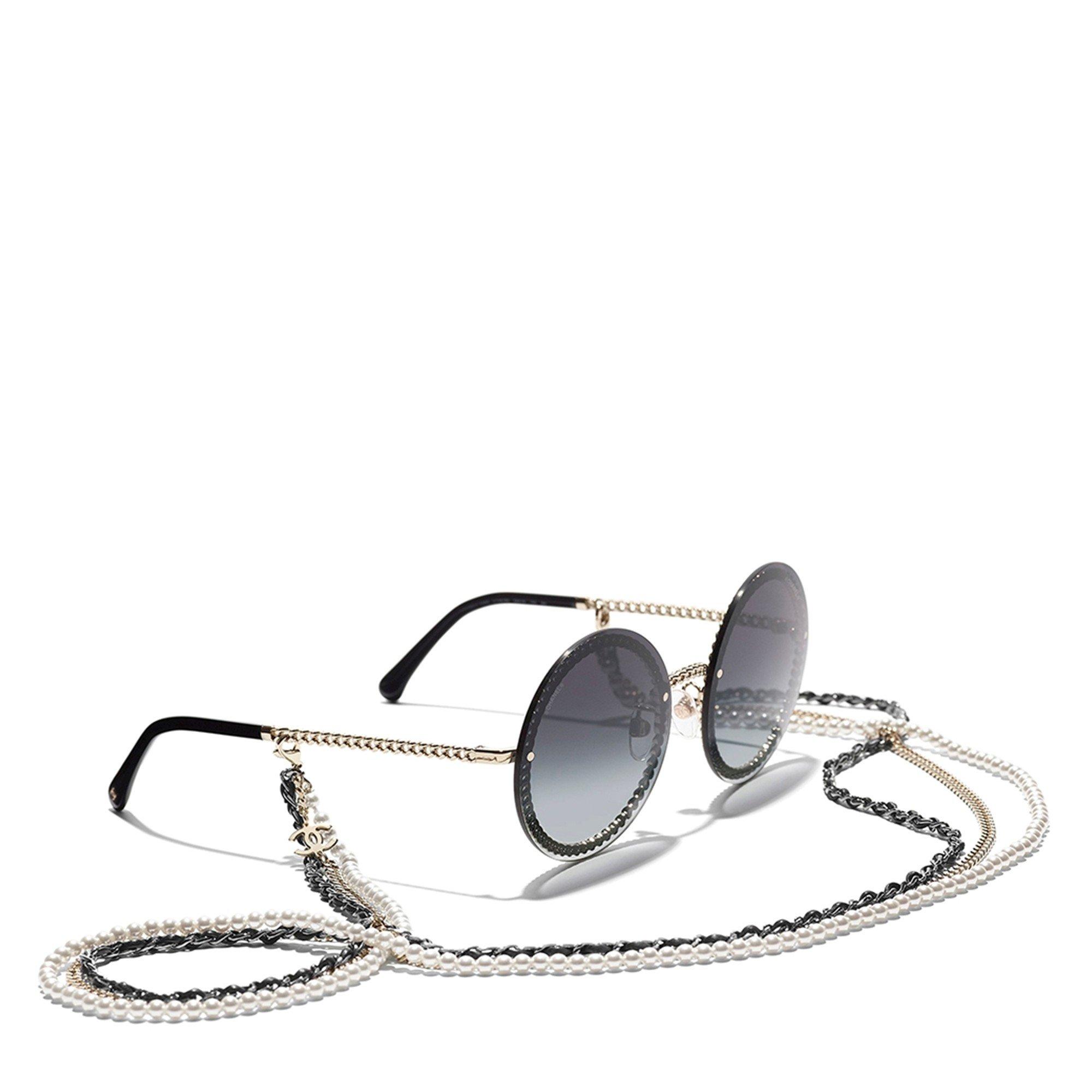 GOLD AND OTHER - CHANEL - CHANEL ROUND CHAIN SUNGLASSES - 4
