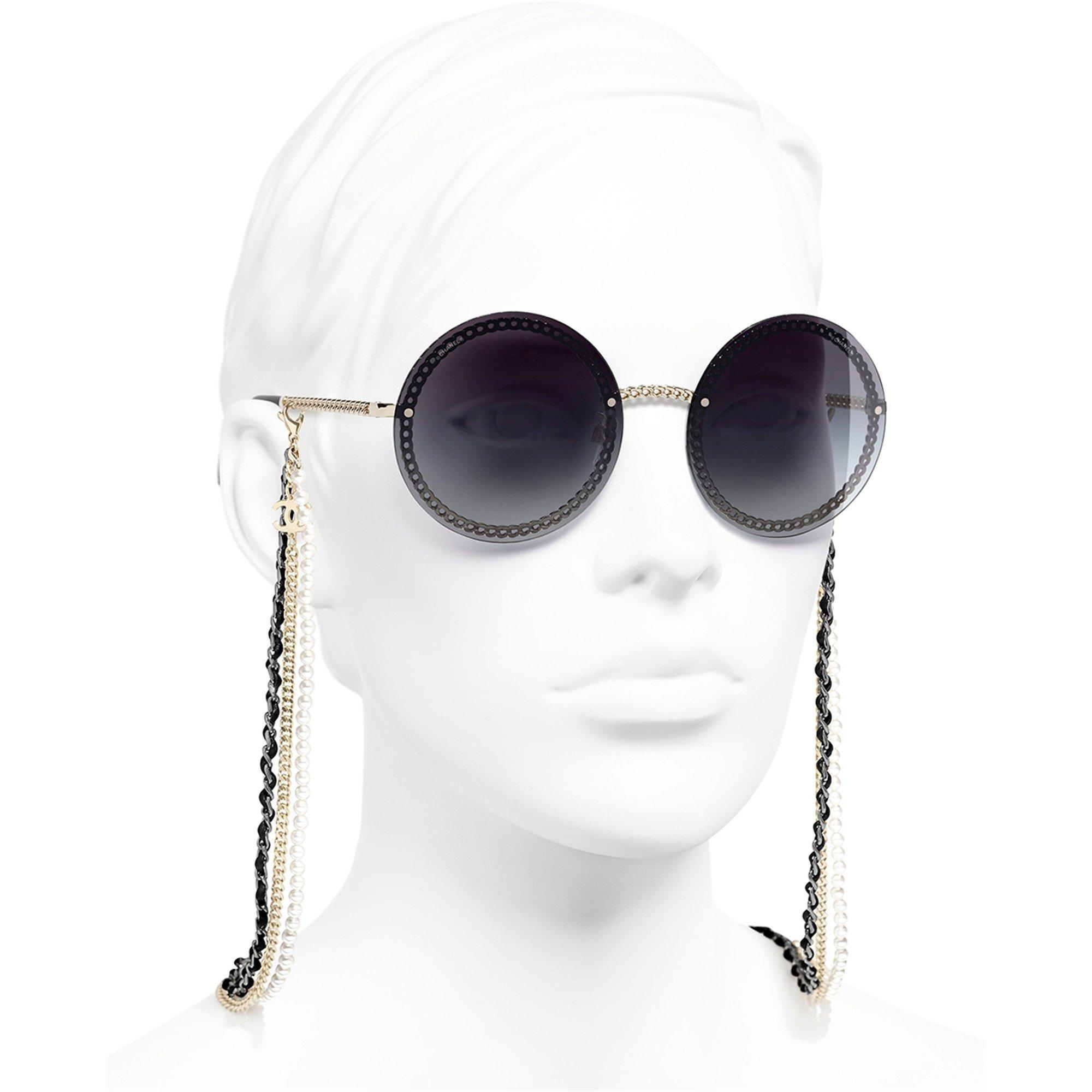 GOLD AND OTHER - CHANEL - CHANEL ROUND CHAIN SUNGLASSES - 5