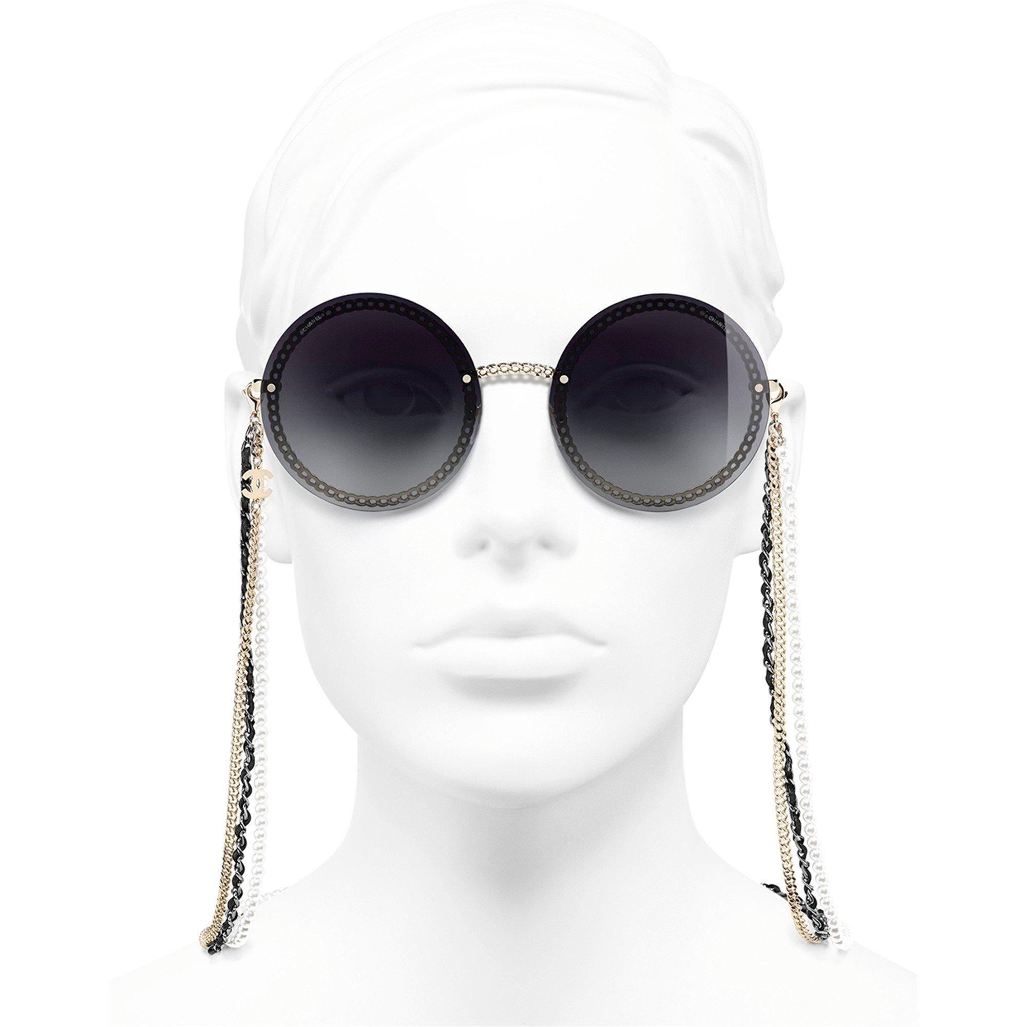 GOLD AND OTHER - CHANEL - CHANEL ROUND CHAIN SUNGLASSES - 6