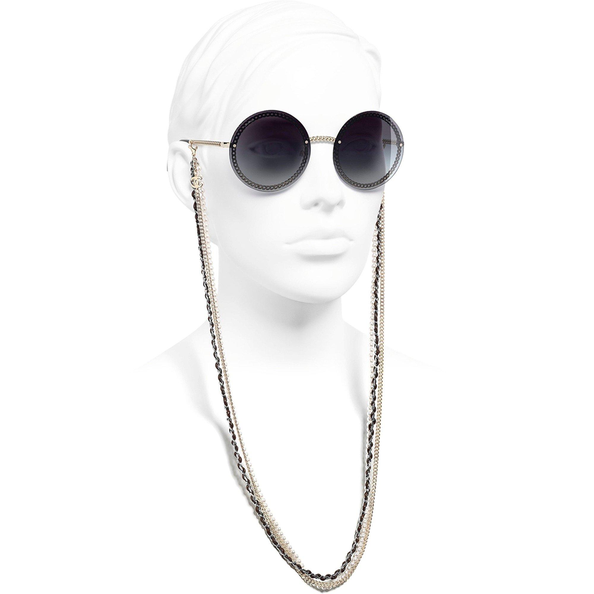GOLD AND OTHER - CHANEL - CHANEL ROUND CHAIN SUNGLASSES - 7