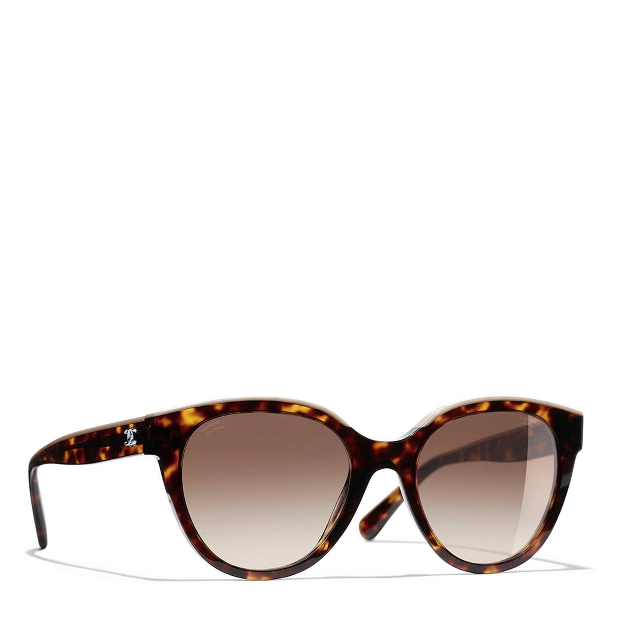 BROWN AND OTHER - CHANEL - CHANEL ROUND HAVANA CC SUNGLAS - 1