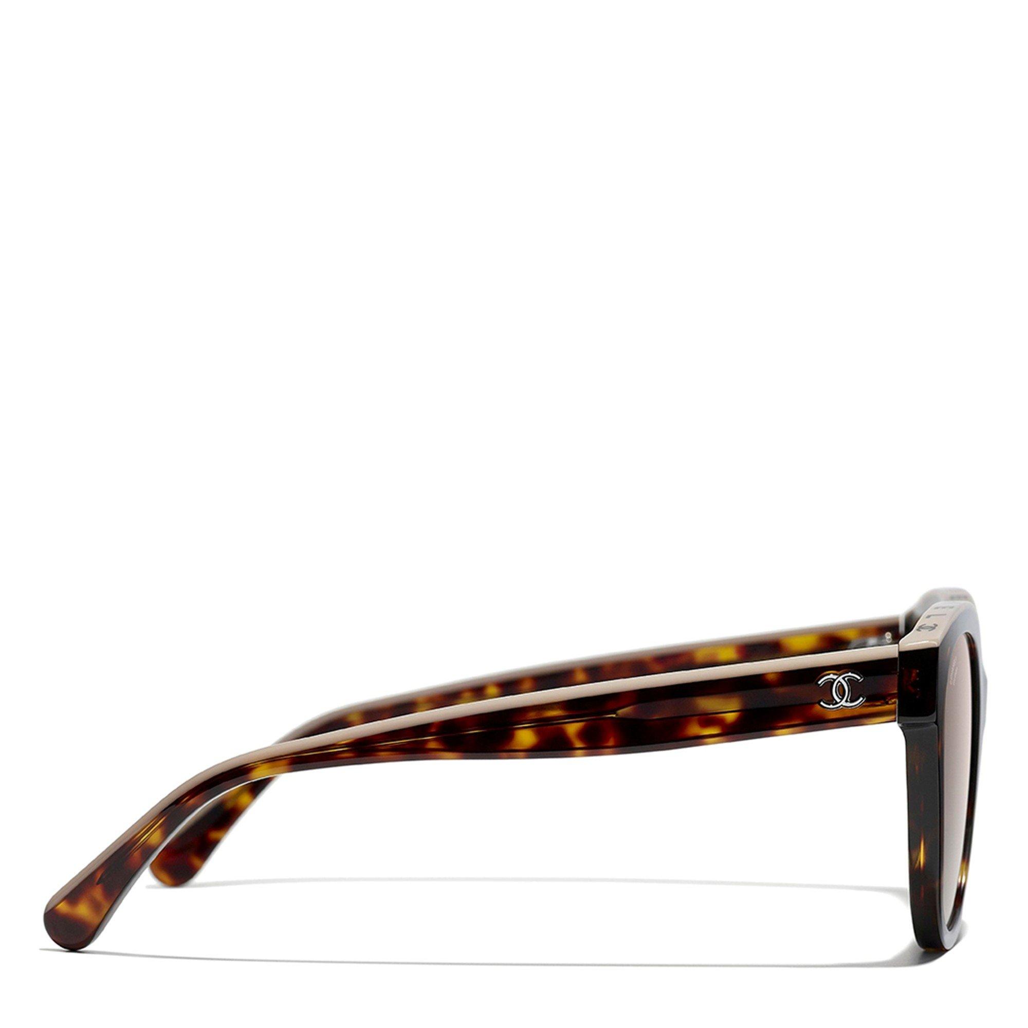 BROWN AND OTHER - CHANEL - CHANEL ROUND HAVANA CC SUNGLAS - 3