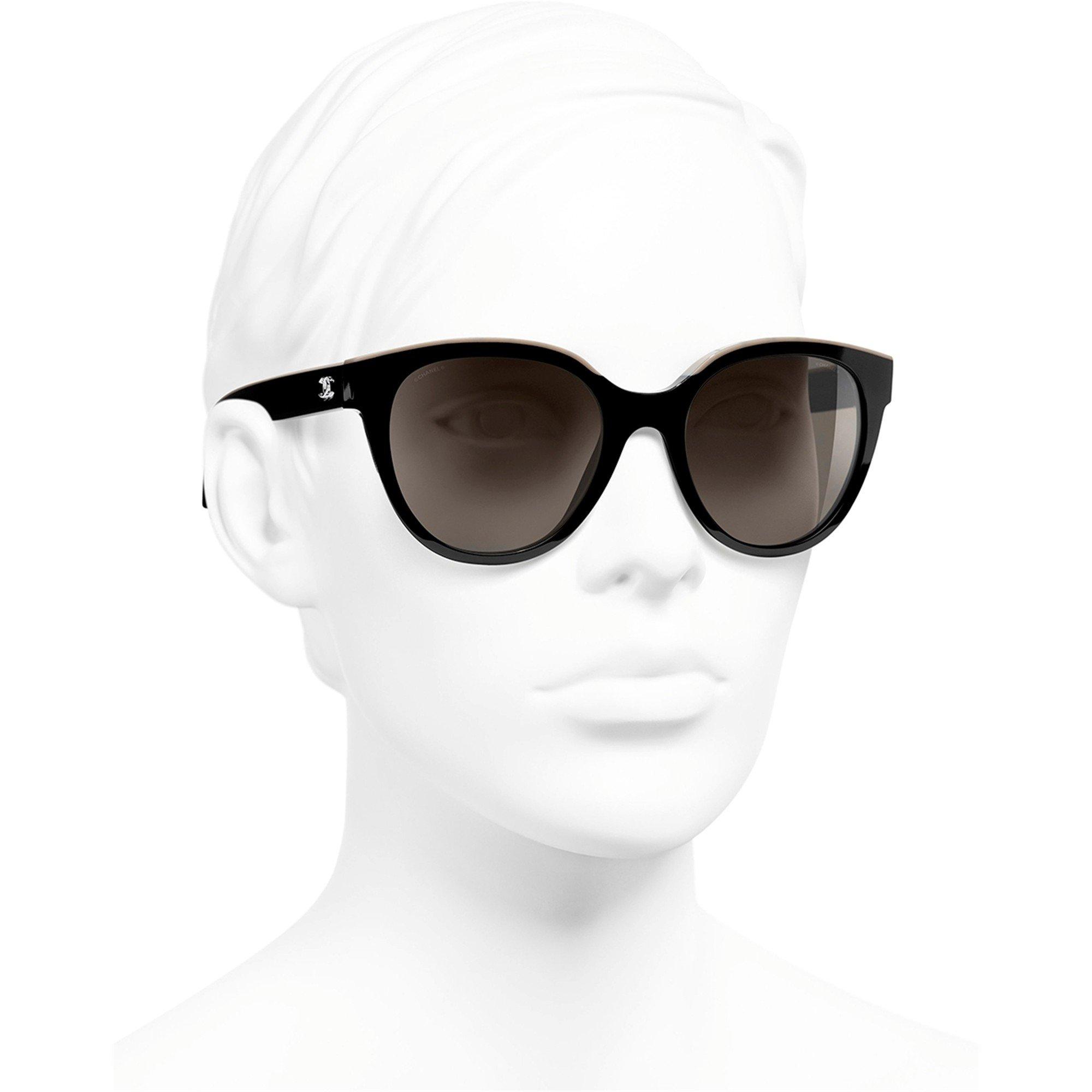 BLACK AND OTHER - CHANEL - CHANEL ROUND BLACK CC SUNGLASS - 5