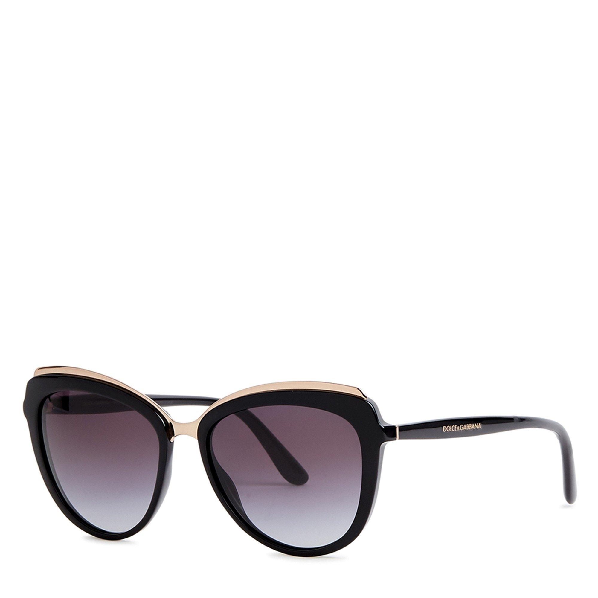 BLACK AND OTHER - Dolce and Gabbana - DG CAT EYE BLACK SUNGLASSES