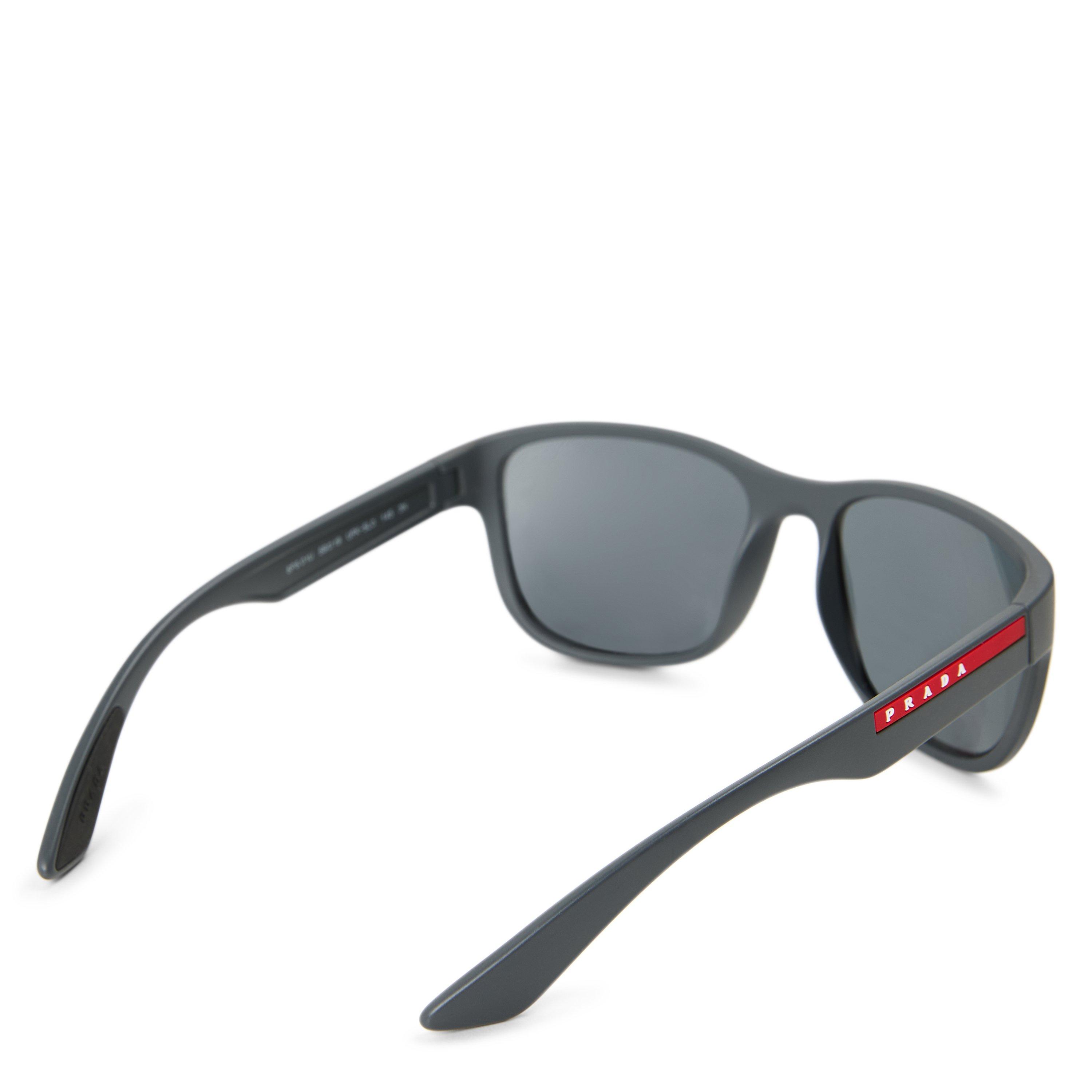 GREY - Prada Linea Rossa - PLR SQUARE BLACK RUBBER SUNGLA - 2