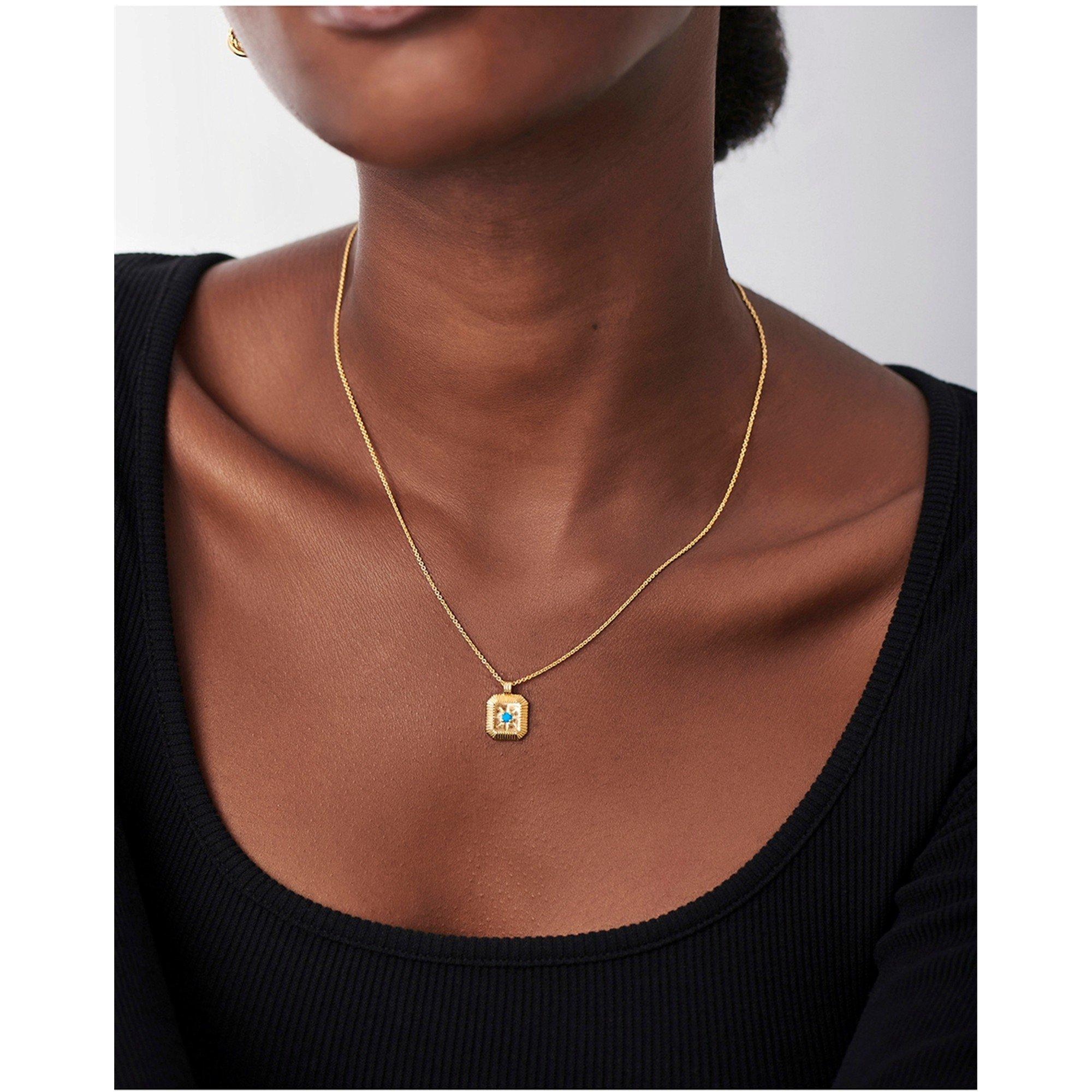 GOLD - Missoma - Women's December Turquoise Gold Pendant Necklace - 2