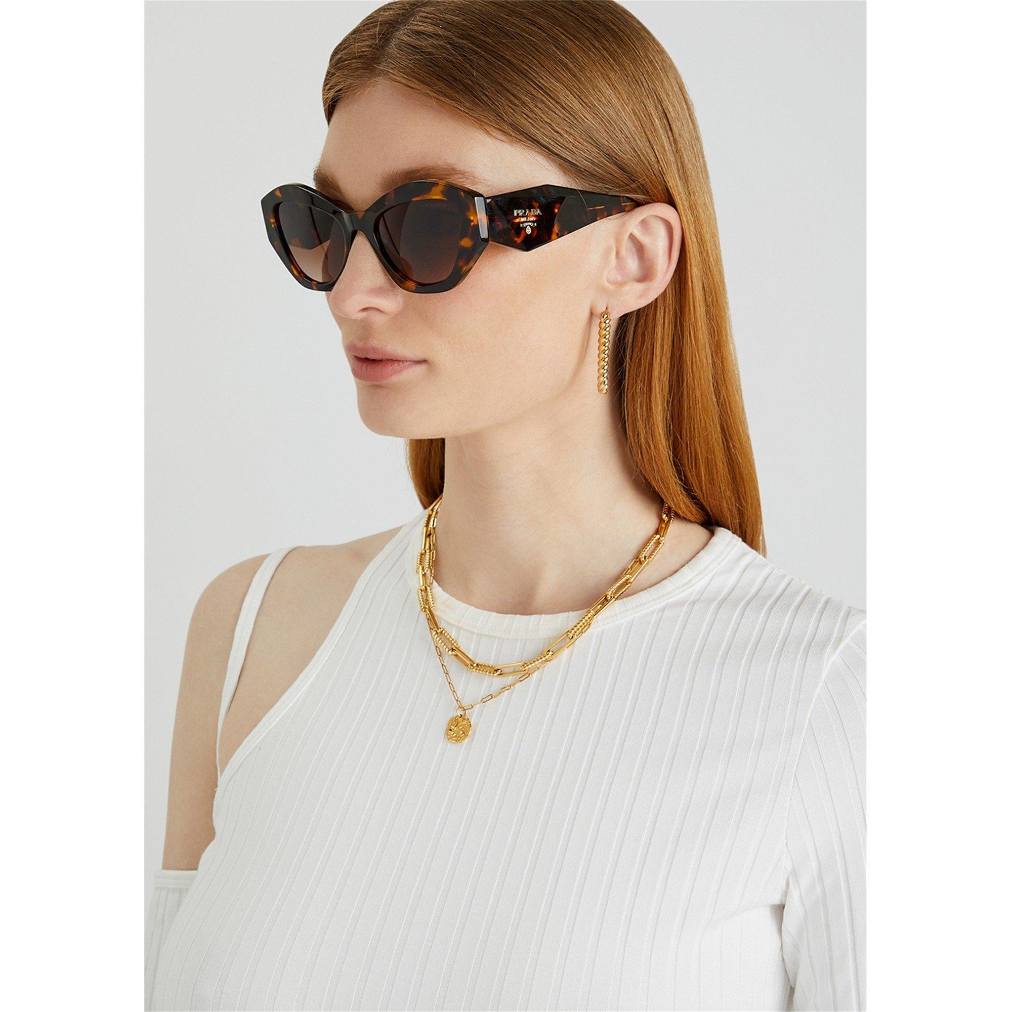 BROWN AND OTHER - Prada - PR F CAT EYE ACETATE SUNGLASSE - 3