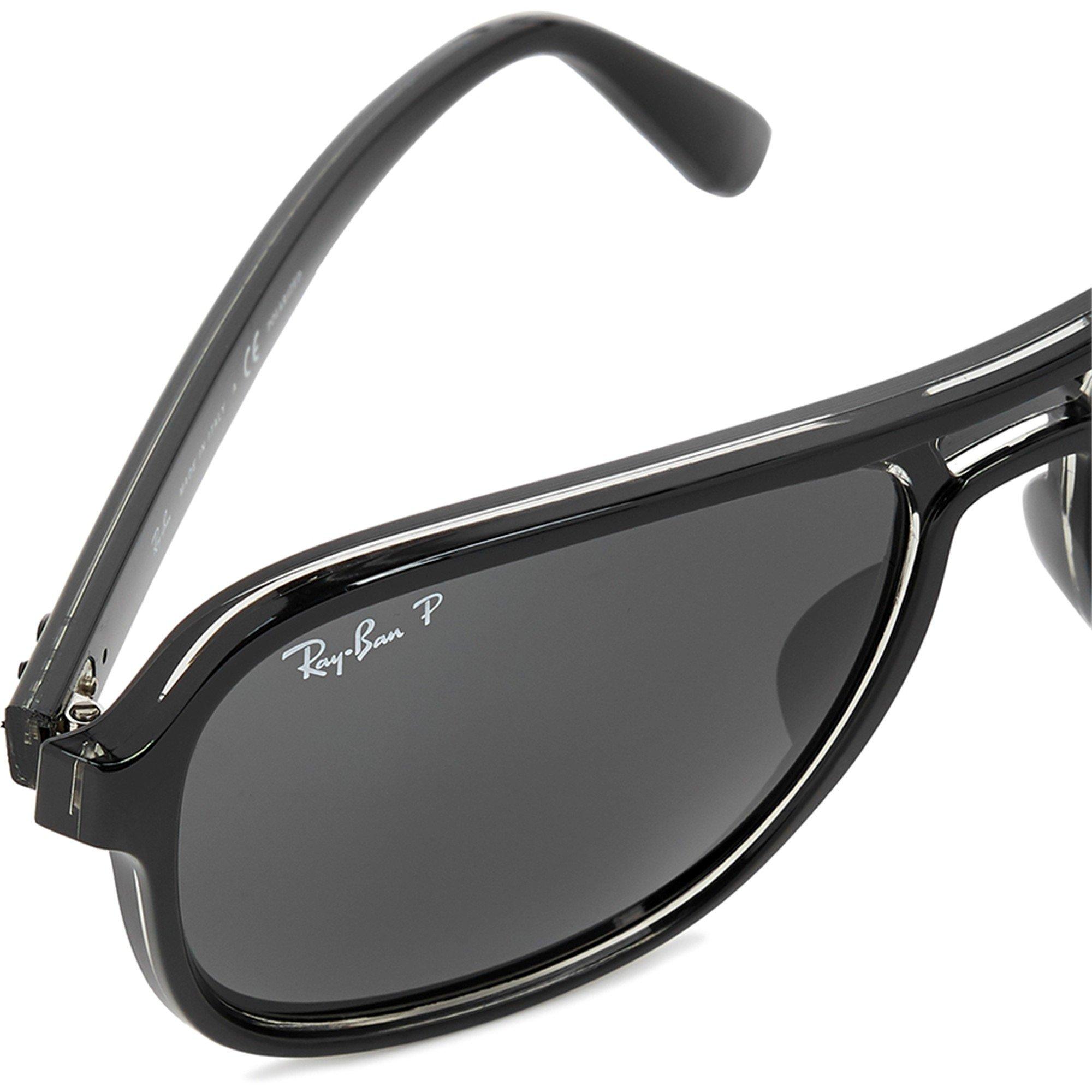 BLACK - Ray-Ban - Unisex Acetate Polarised Aviator Sunglasses - 4