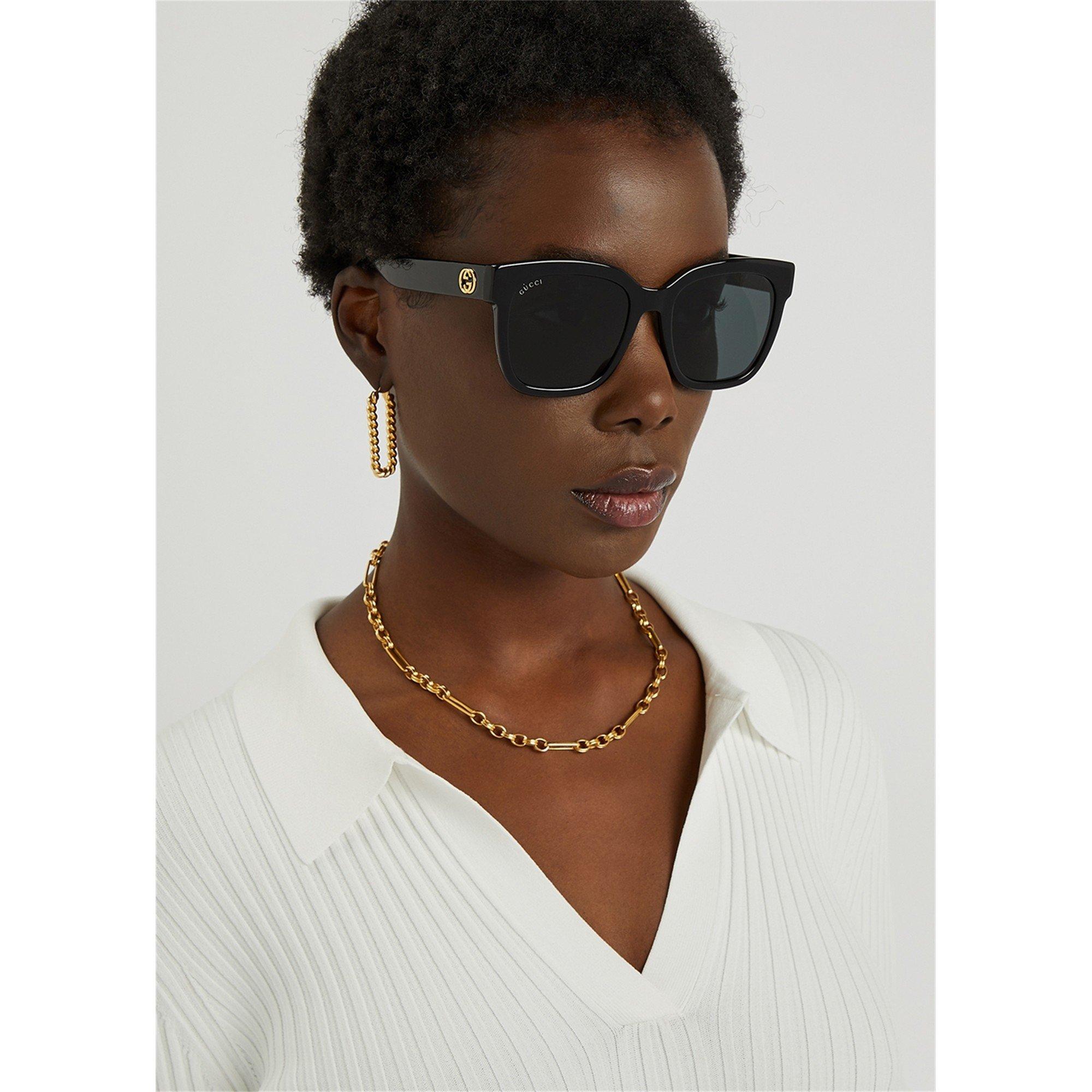 BLACK - Gucci - Women's Acetate Square Sunglasses - 3
