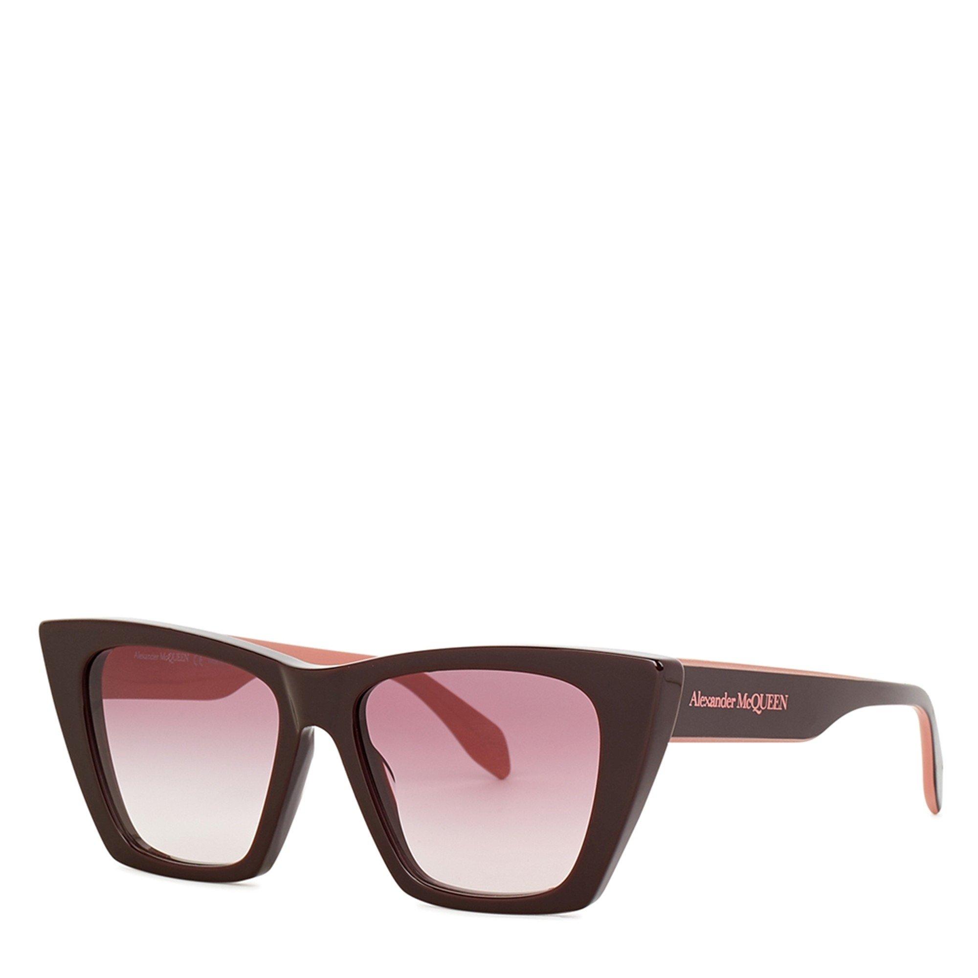 DARK RED - Alexander McQueen - AMQ F ACETATE CAT EYE SG