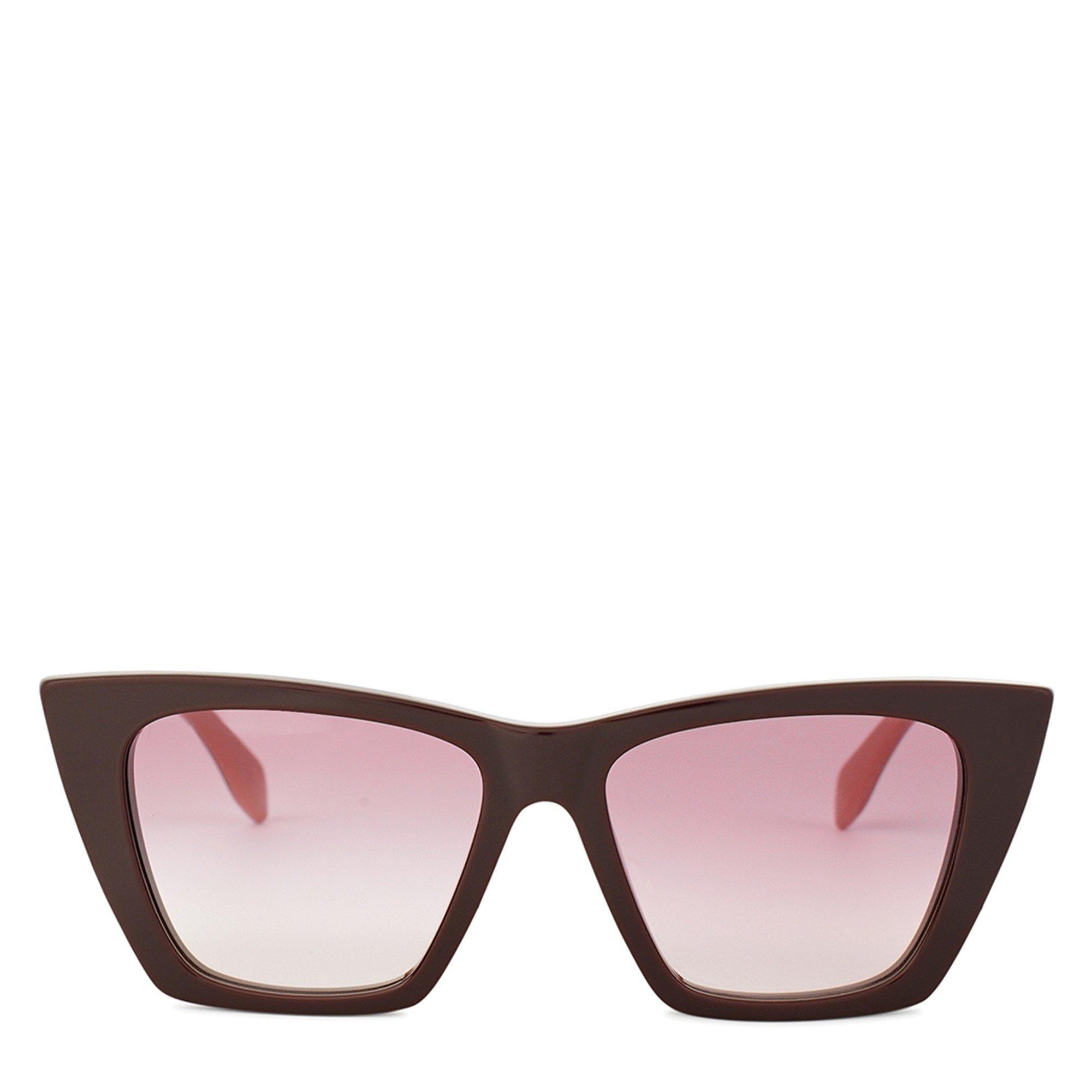 DARK RED - Alexander McQueen - Women's Acetate Cat-Eye Sunglasses - 2