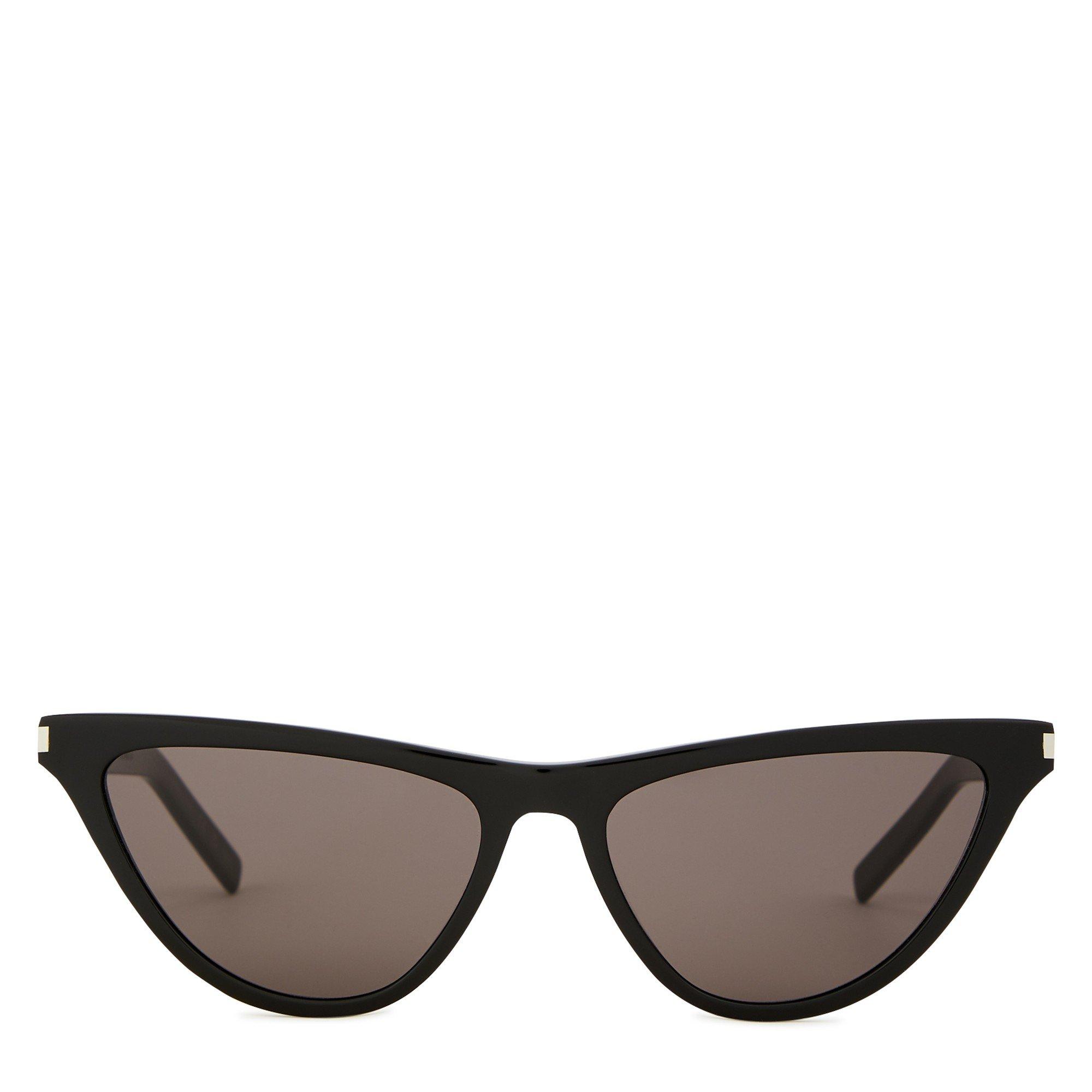 BLACK - Saint Laurent - Women's Flat Cat Eye Sunglasses - 2
