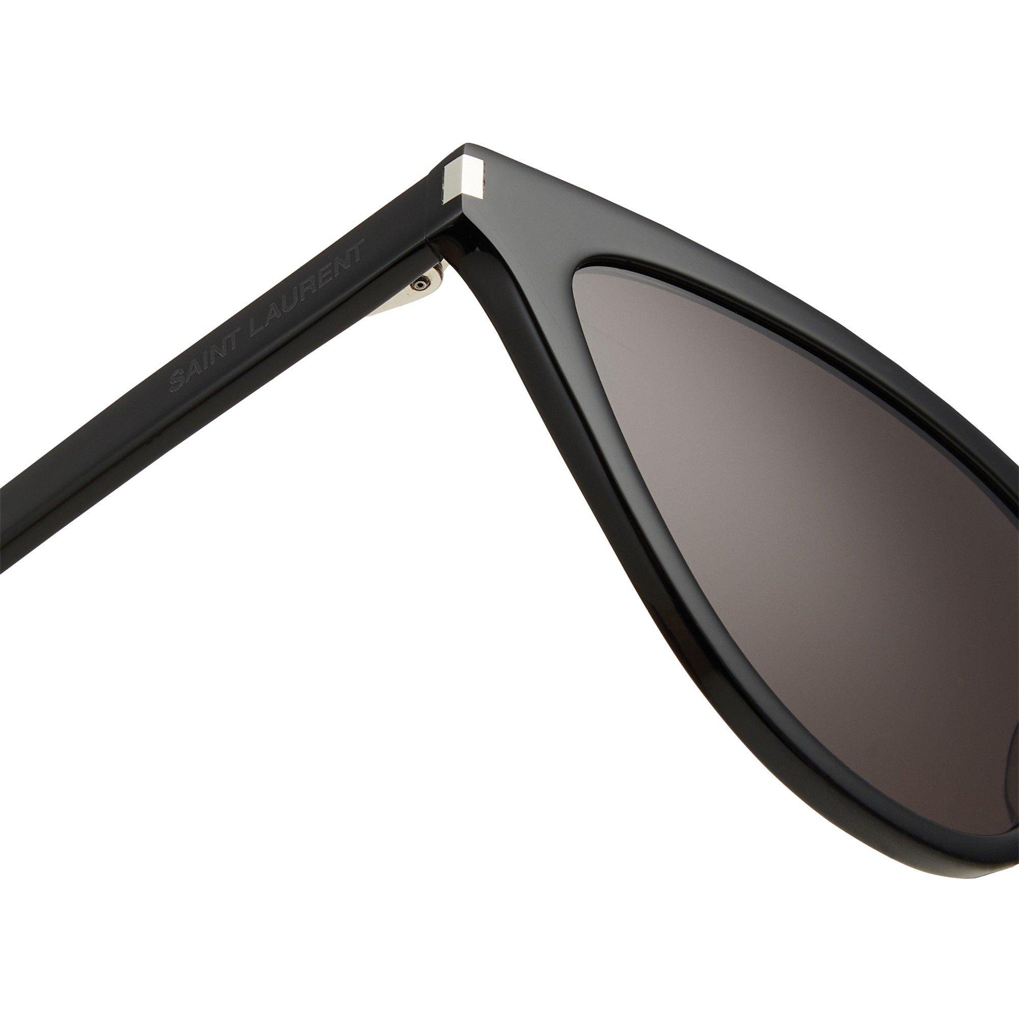 BLACK - Saint Laurent - Women's Flat Cat Eye Sunglasses - 3