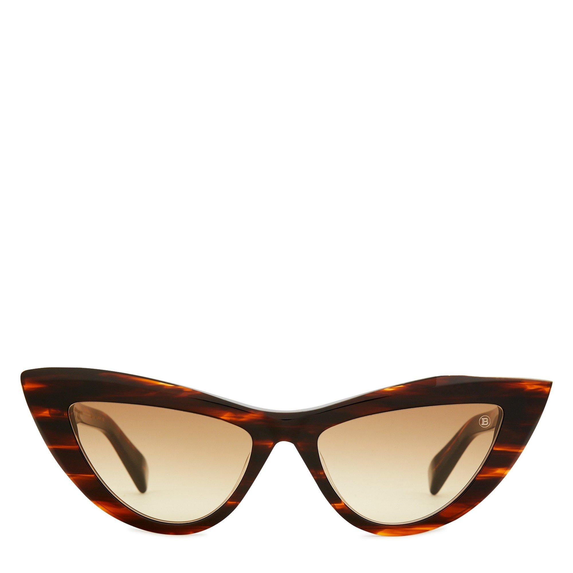 DARK BROWN - Balmain - Women's Jolie Acetate Cat Eye Sunglasses - 2