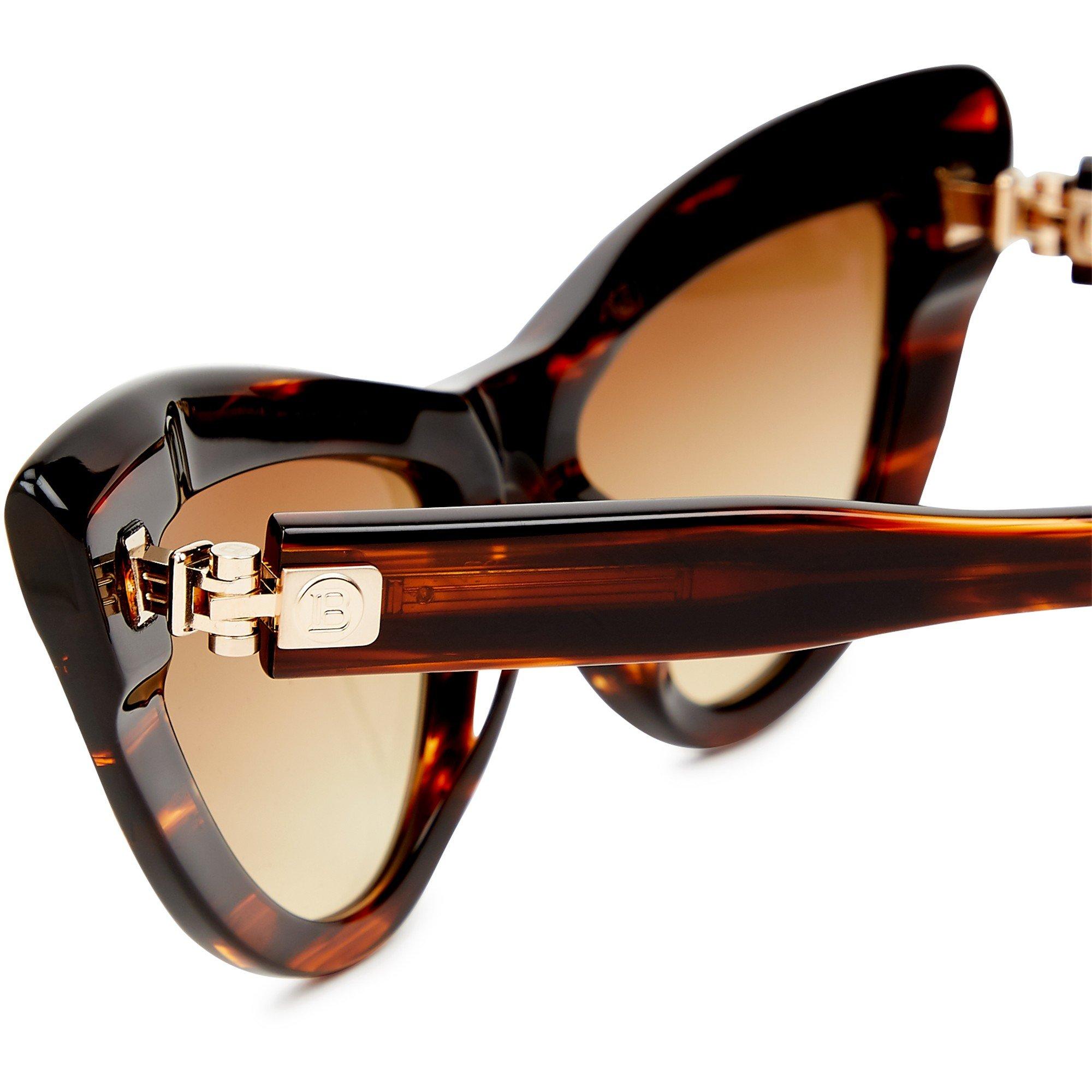 DARK BROWN - Balmain - Women's Jolie Acetate Cat Eye Sunglasses - 3