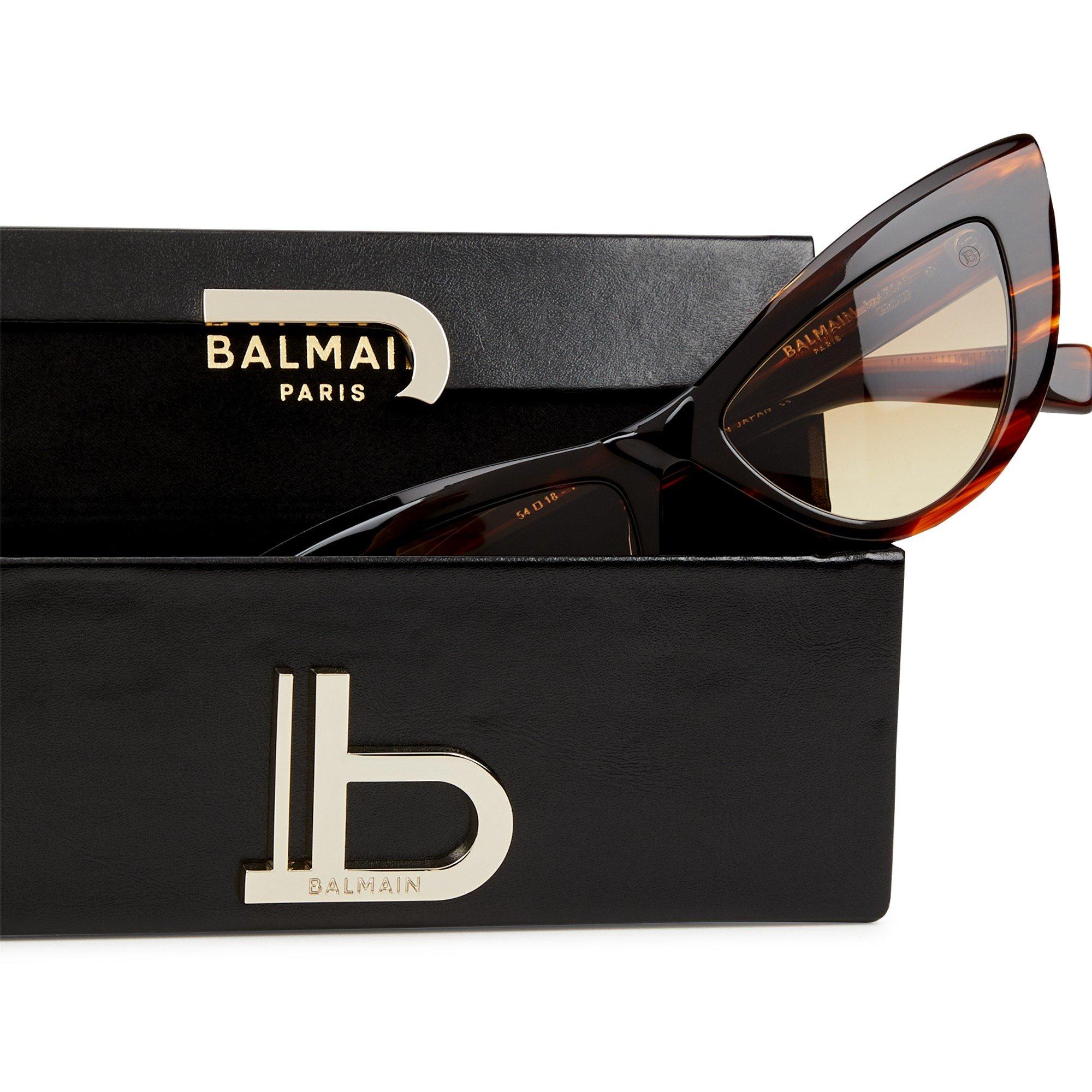 DARK BROWN - Balmain - Women's Jolie Acetate Cat Eye Sunglasses - 4