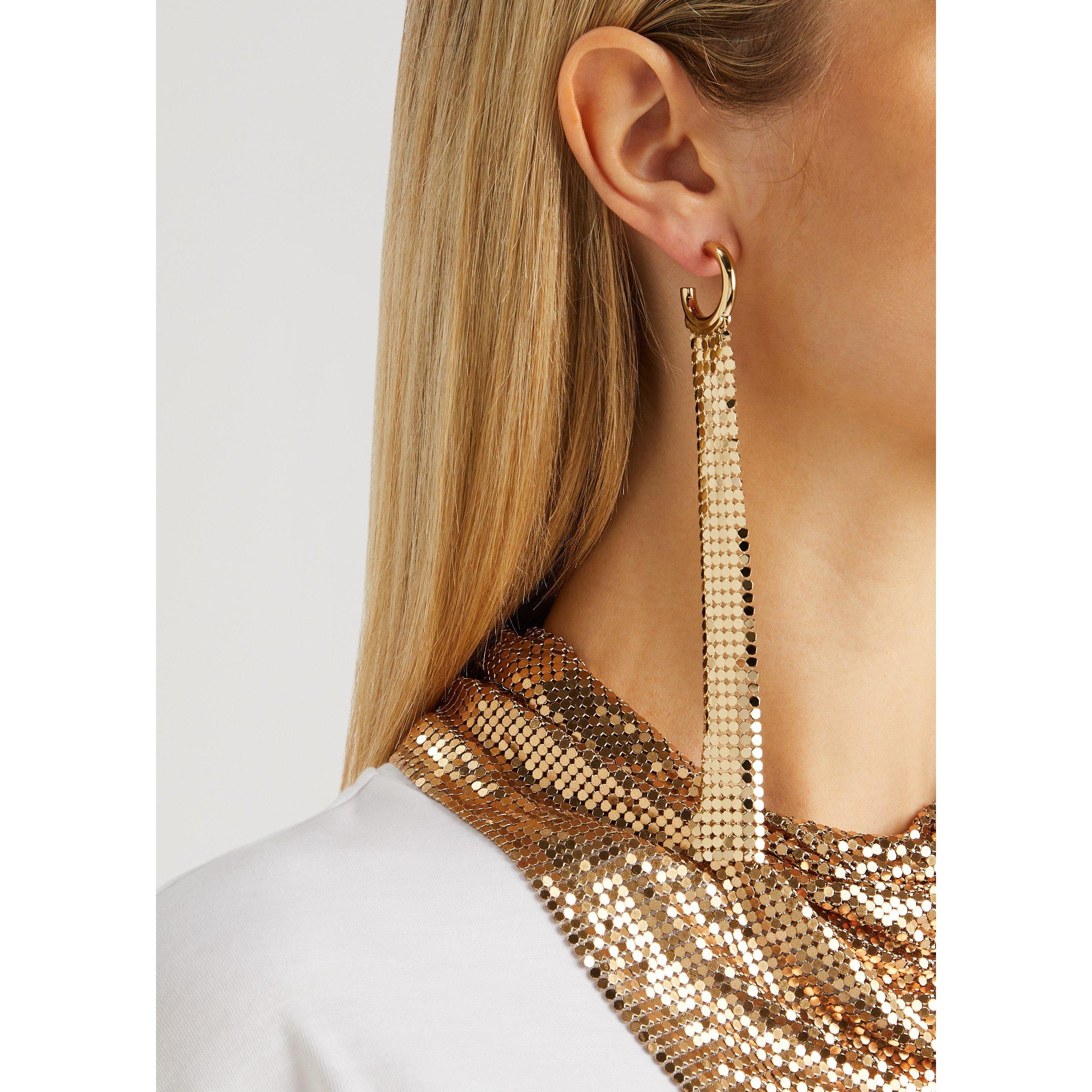 GOLD - Rabanne - PIXEL LONG HOOP - 3