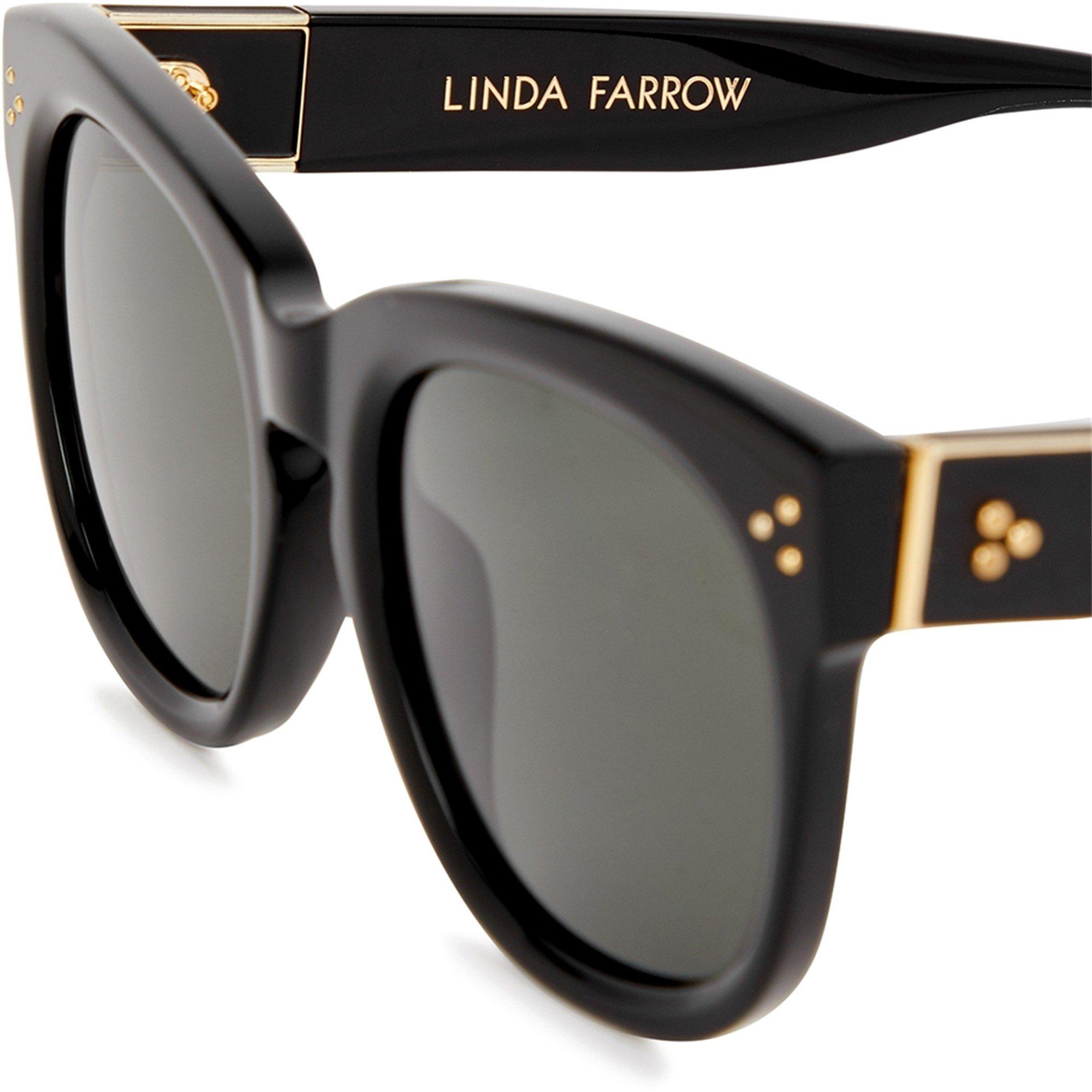 BLACK AND OTHER - Linda Farrow - Jenson Acetate Round Sunglasses - 3