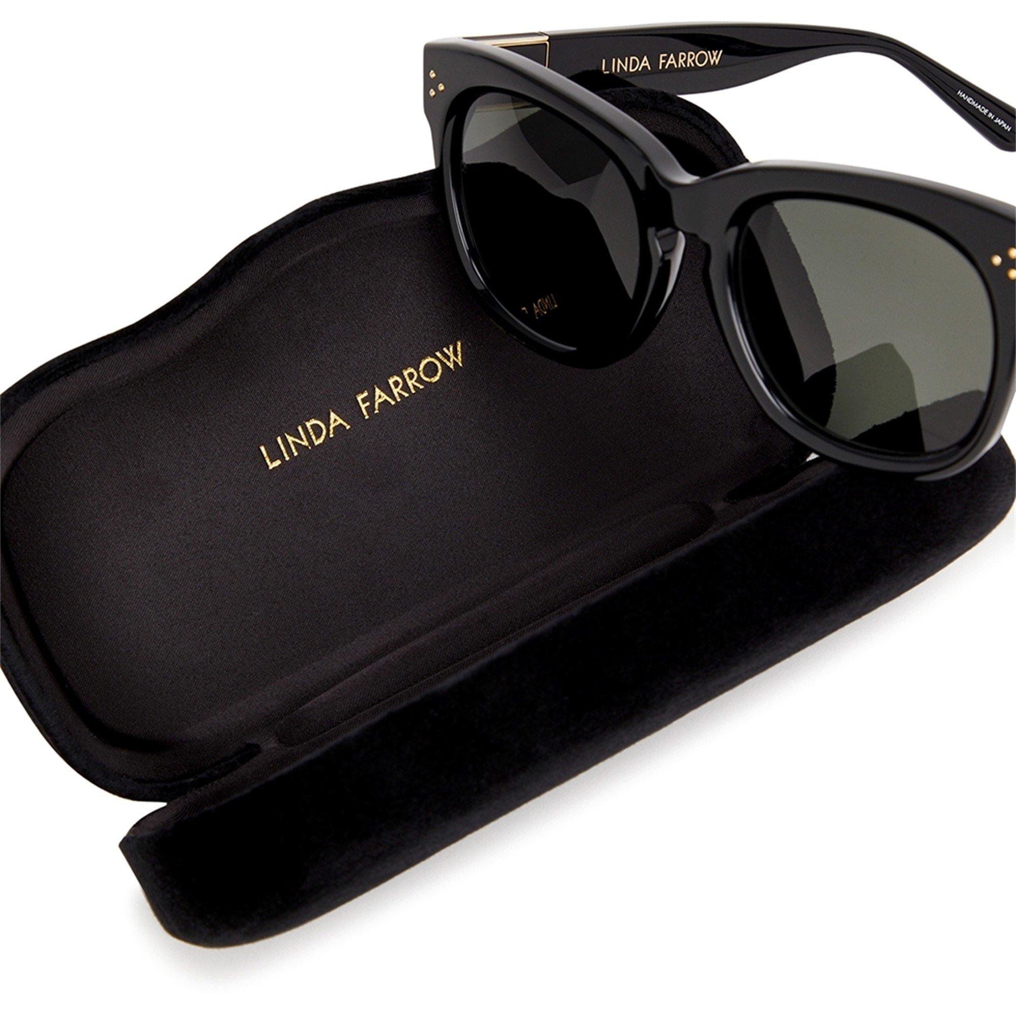 BLACK AND OTHER - Linda Farrow - Jenson Acetate Round Sunglasses - 4