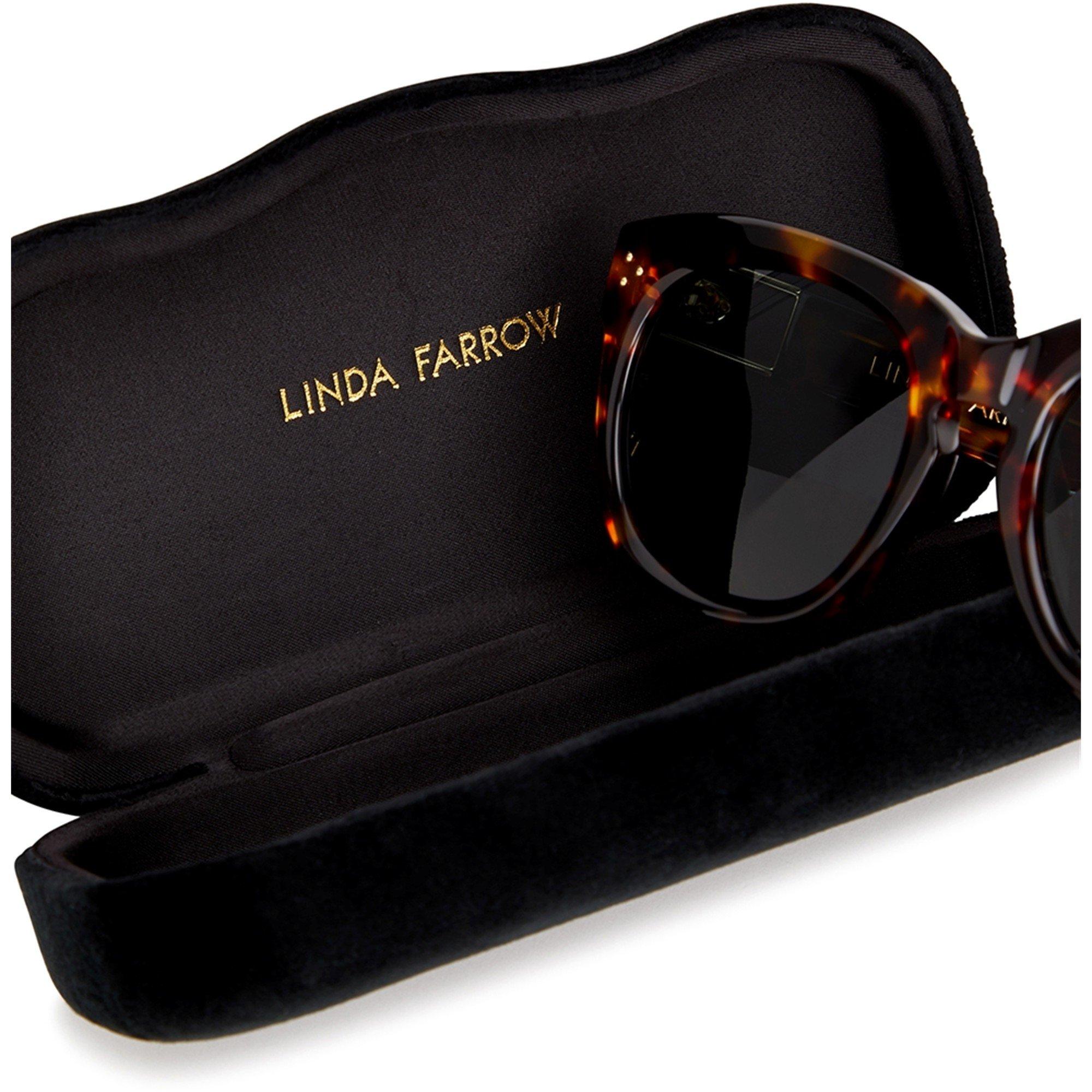 BROWN AND OTHER - Linda Farrow - Women's Jenson Acetate Round Sunglasses - 4