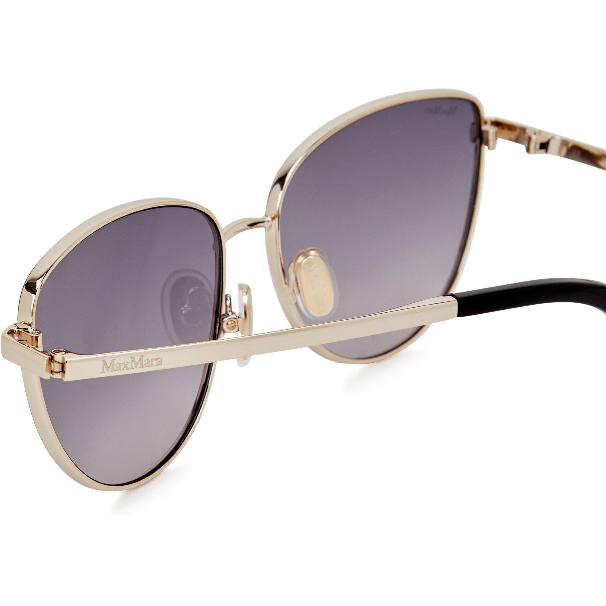 GREY - Max Mara - Women's Stainless Steel Cat Eye Sunglasses - 3