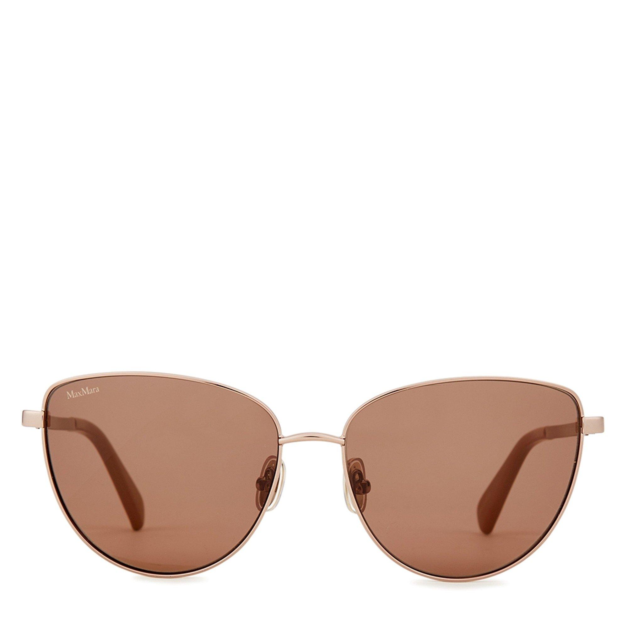 BROWN AND OTHER - Max Mara - Women's Stainless Steel Cat Eye Sunglasses - 2