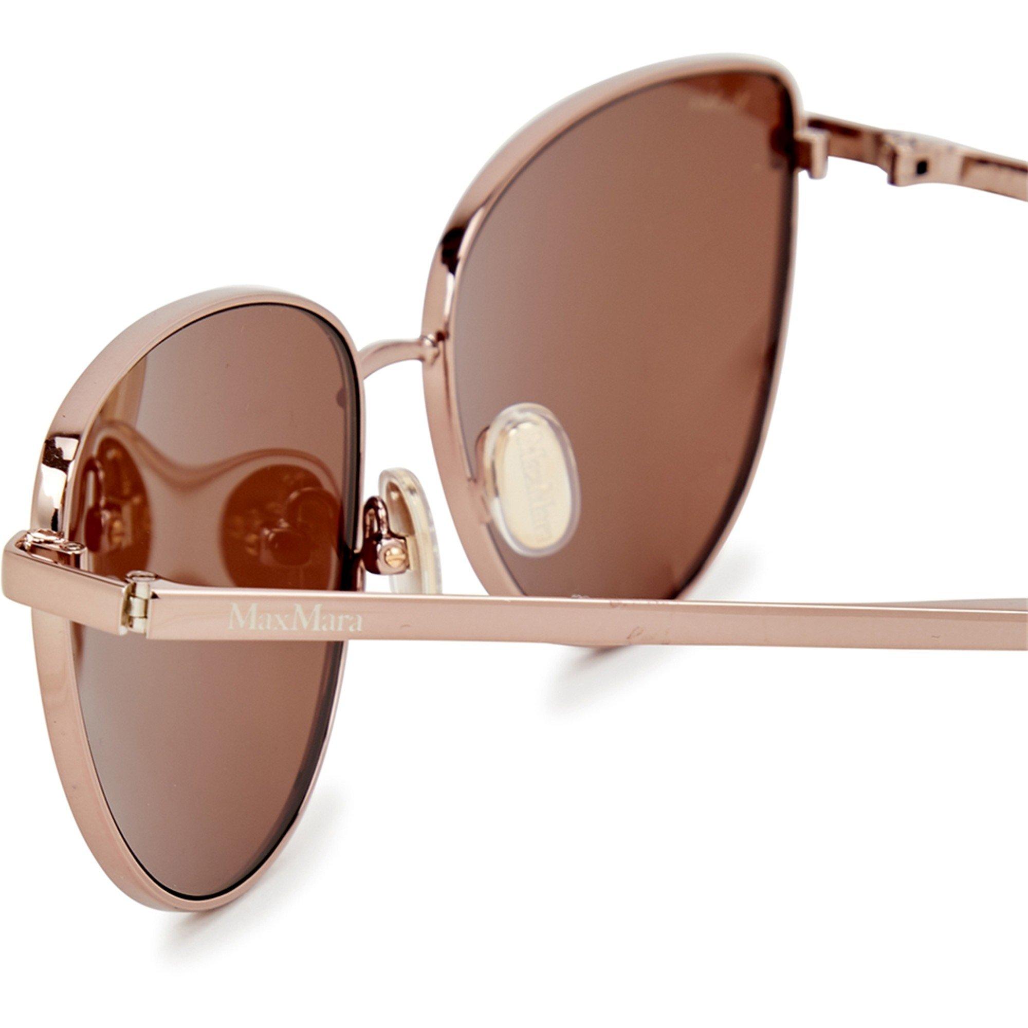 BROWN AND OTHER - Max Mara - Women's Stainless Steel Cat Eye Sunglasses - 3