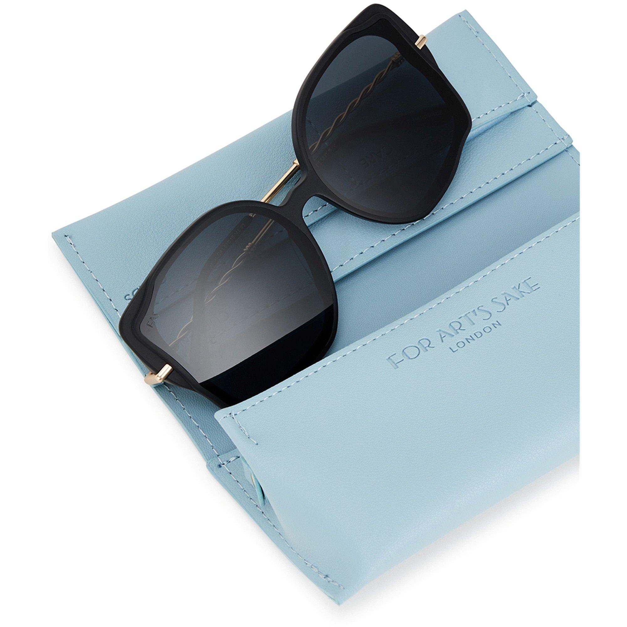 BLACK - For Arts Sake - Women's Fahrenheit Acetate Oversized Sunglasses - 4