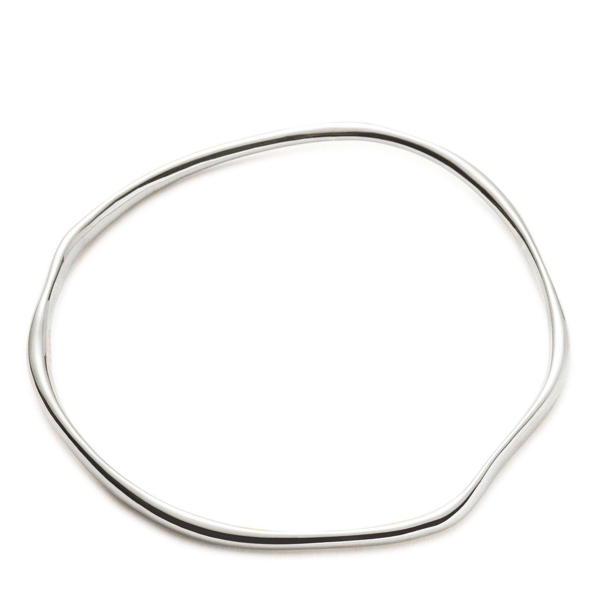 SILVER - Missoma - Women's Ripple Silver Bangle - 2