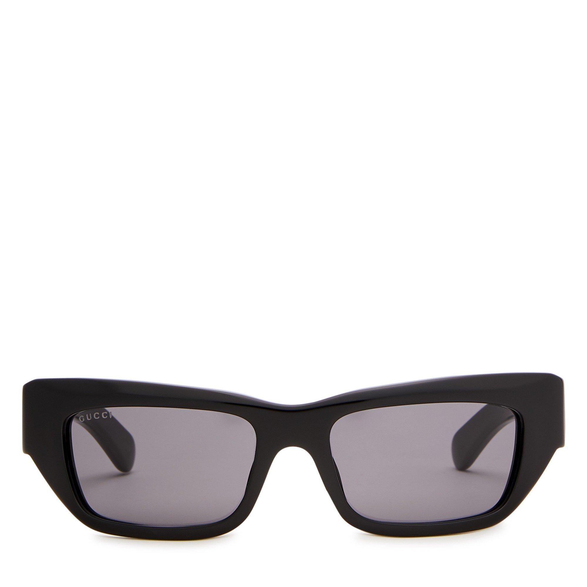 BLACK AND GREY - Gucci - Men's Acetate Narrow Rectangle Sunglasses - 2