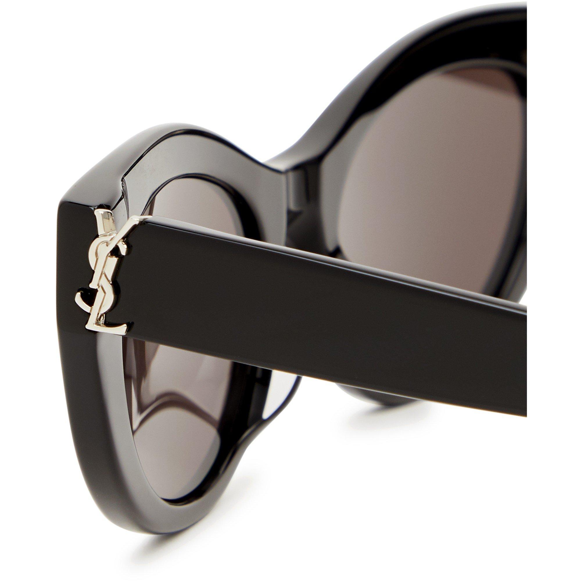 BLACK - Saint Laurent - Women's Acetate Cat Eye Sunglasses - 3