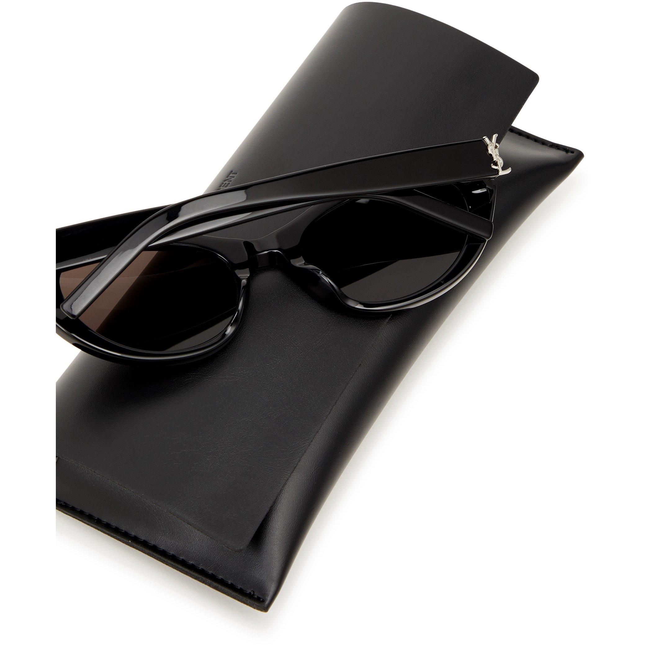 BLACK - Saint Laurent - Women's Acetate Cat Eye Sunglasses - 4